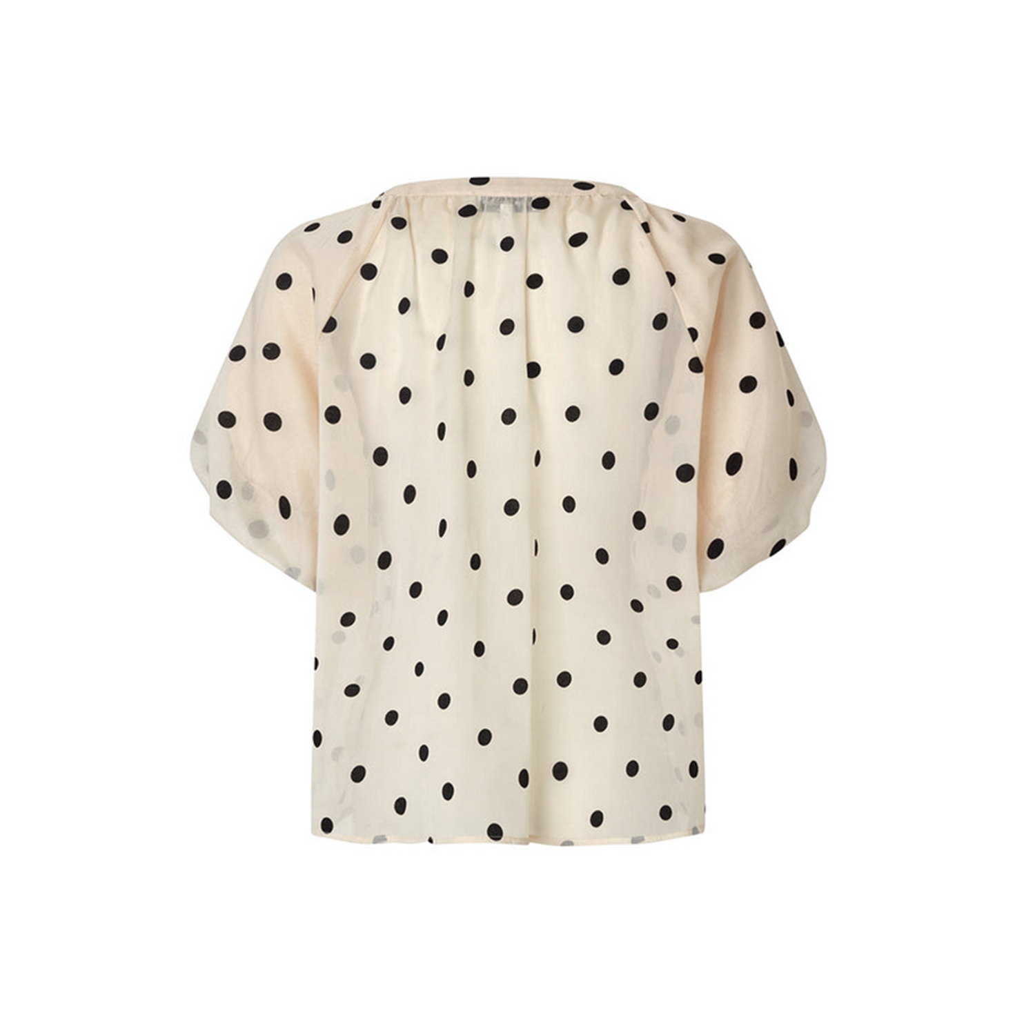 Lolly's Laundry Pine Bluse in Ecru mit schwarzen Punkten von Lolly's Laundry hinten