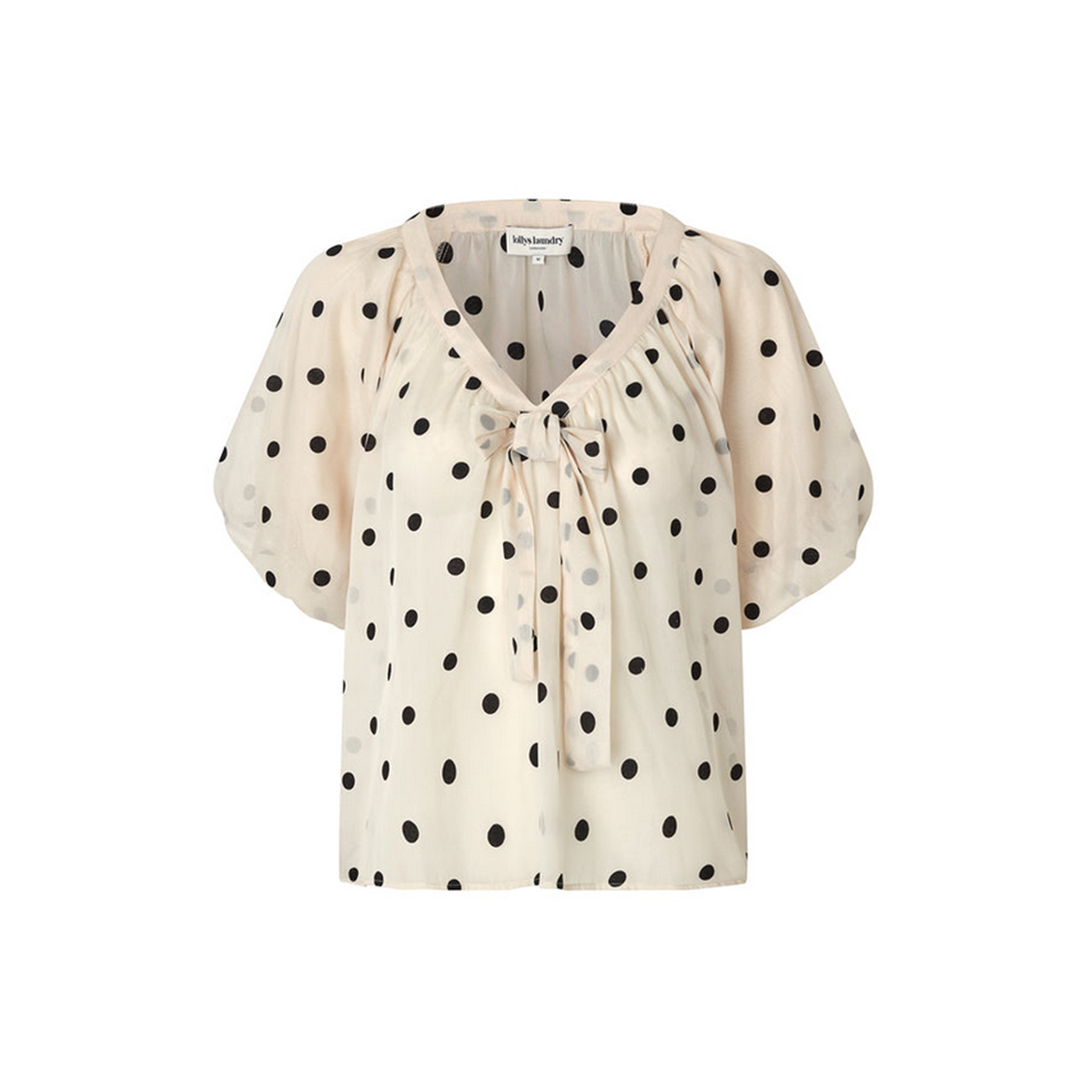 Lolly's Laundry Pine Bluse in Ecru mit schwarzen Punkten von Lolly's Laundry vorne
