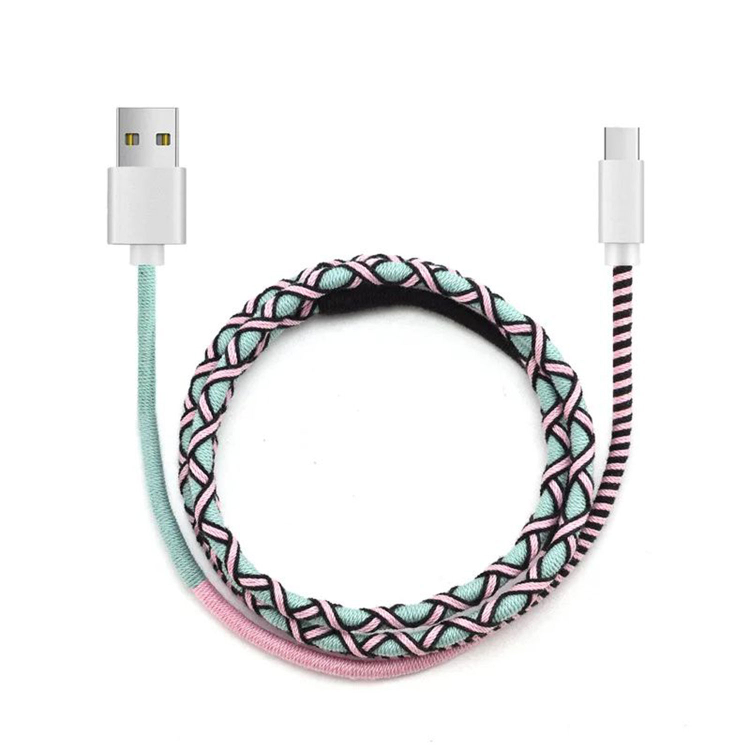 La Garçonne Accessoires Ladekabel Textil Pink/Mint
