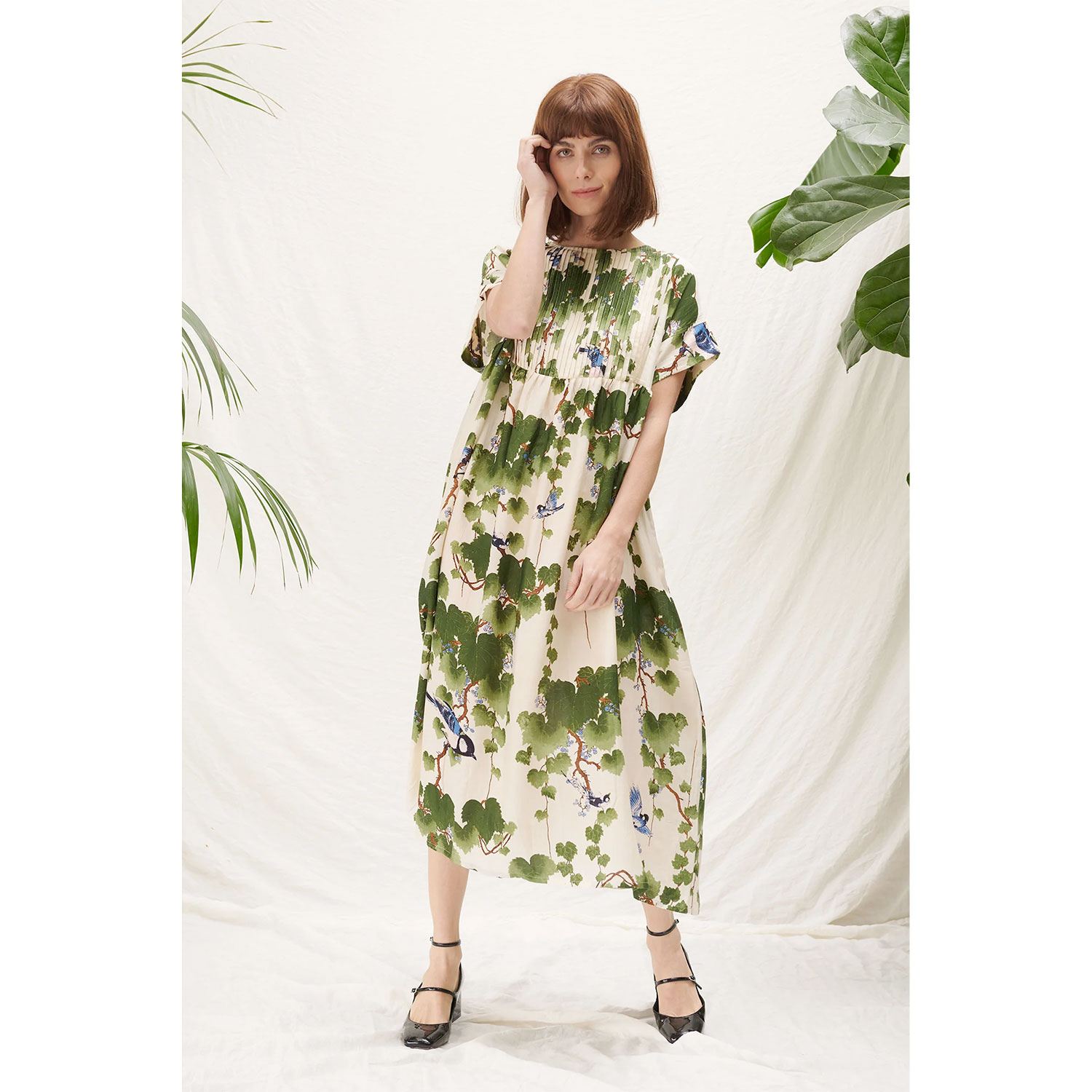 One Hundred Stars Kleid plissiert Acer Green