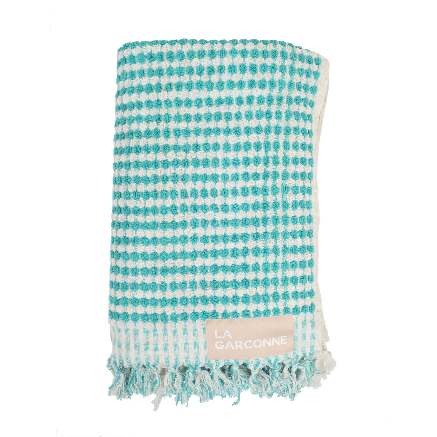 La Garçonne Home Pompom Badetuch Turquoise