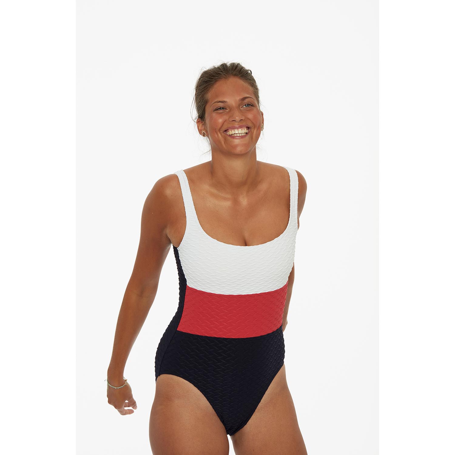 Poppy Badekleid Tricolour Scarlet