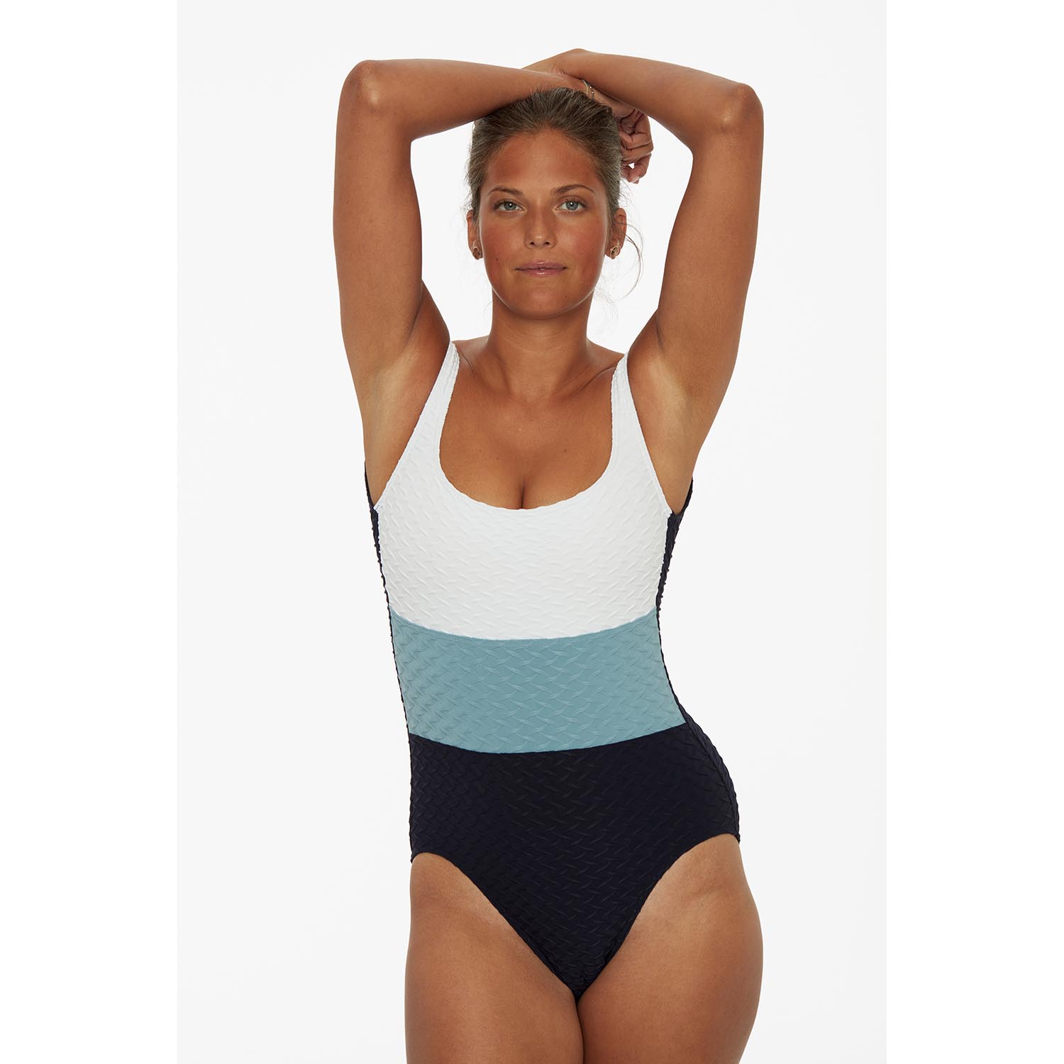 Paula Poppy Badekleid Tricolour Ocean