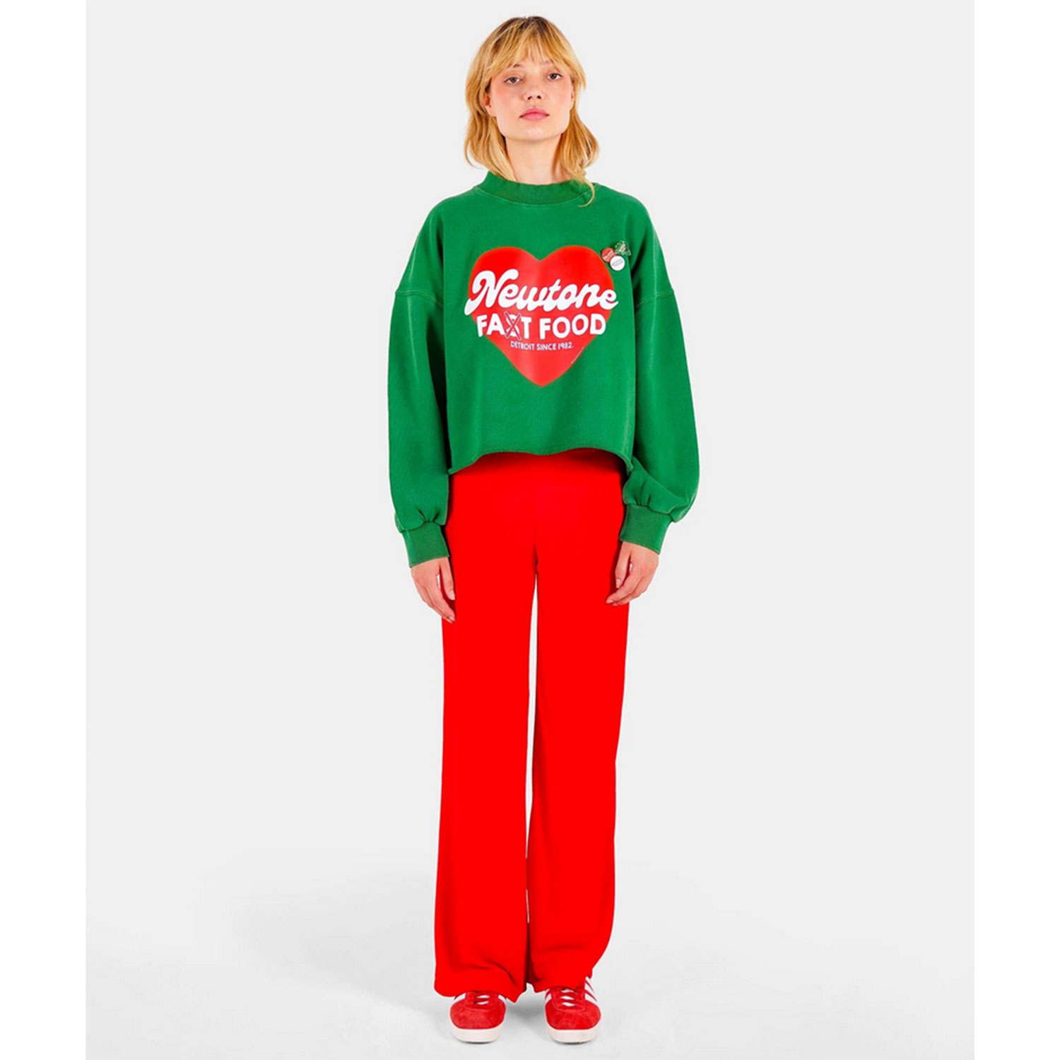 Newtone Porter Fast Newtone Pullover Grün Model vorne