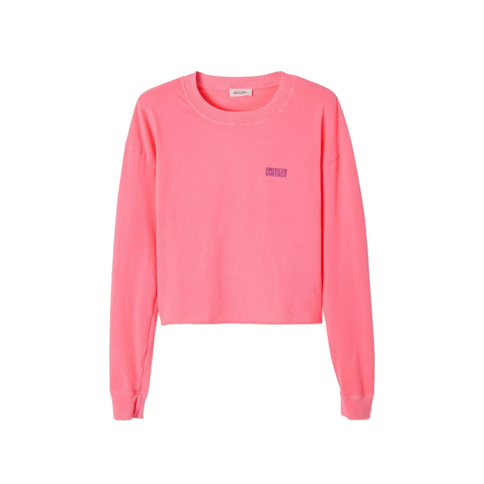 American Vintage Pymaz Langarmshirt Fluorescent Hortensia