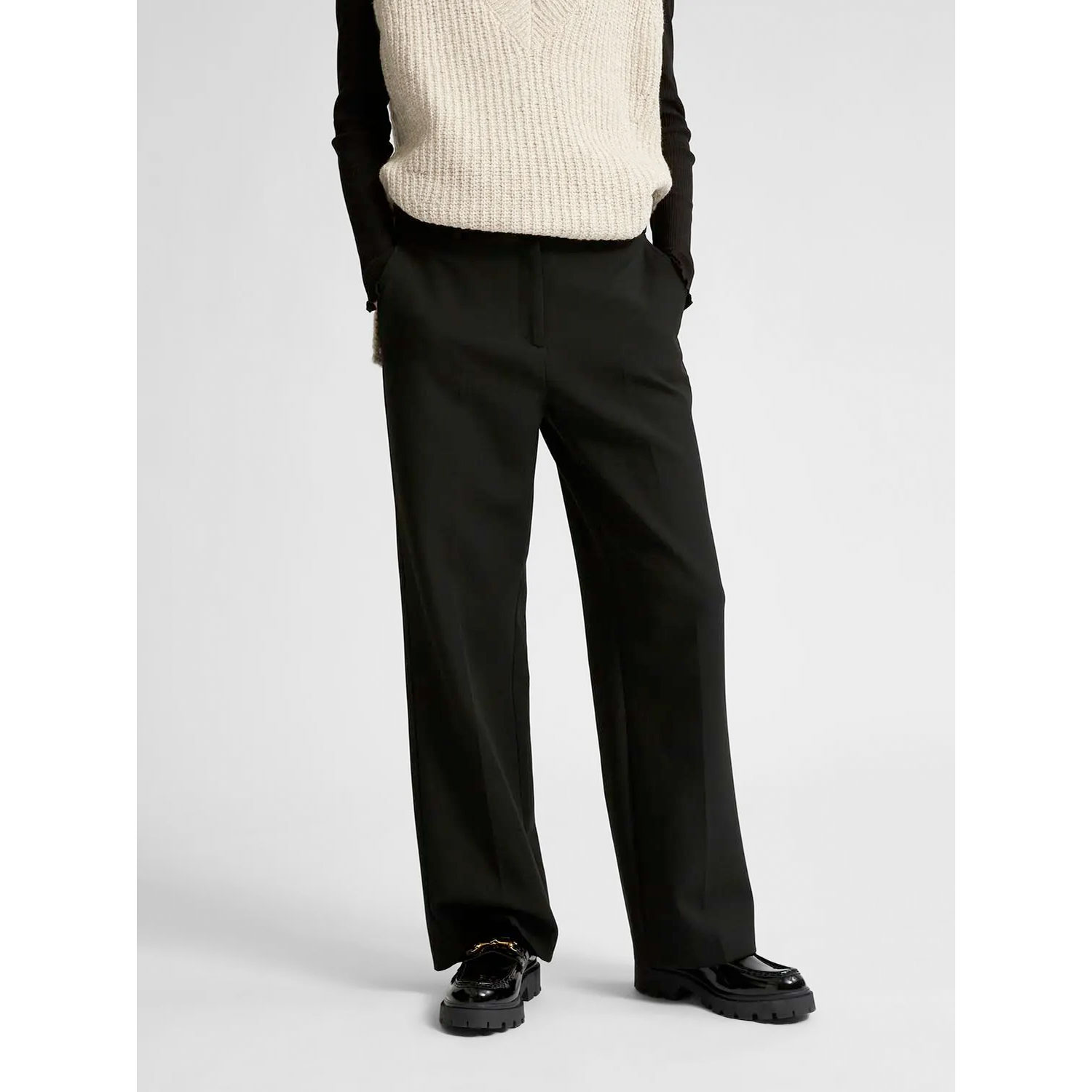 Selected Femme Rita Weite Hose Black 30"