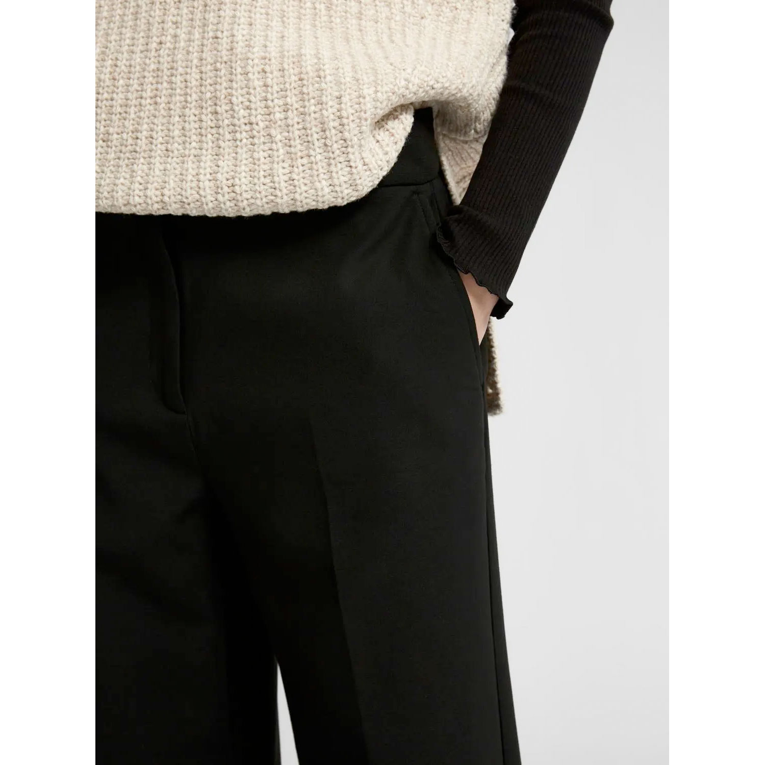 Selected Femme Rita Weite Hose Black 30"