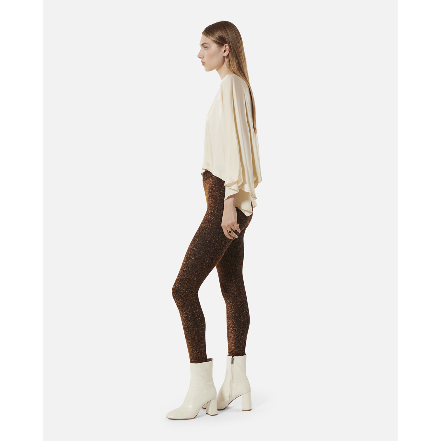 Karma Koma Roberto Karma Koma Leggings Orange Glitzer Model seite