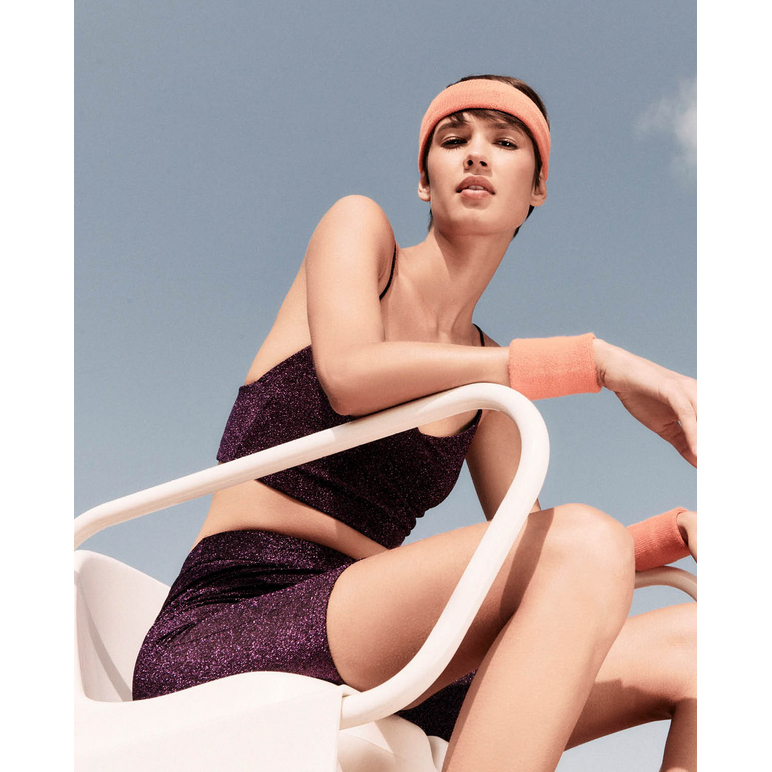 Karma Koma Roberto Karma Koma Top Violett Glitzer Model Detail