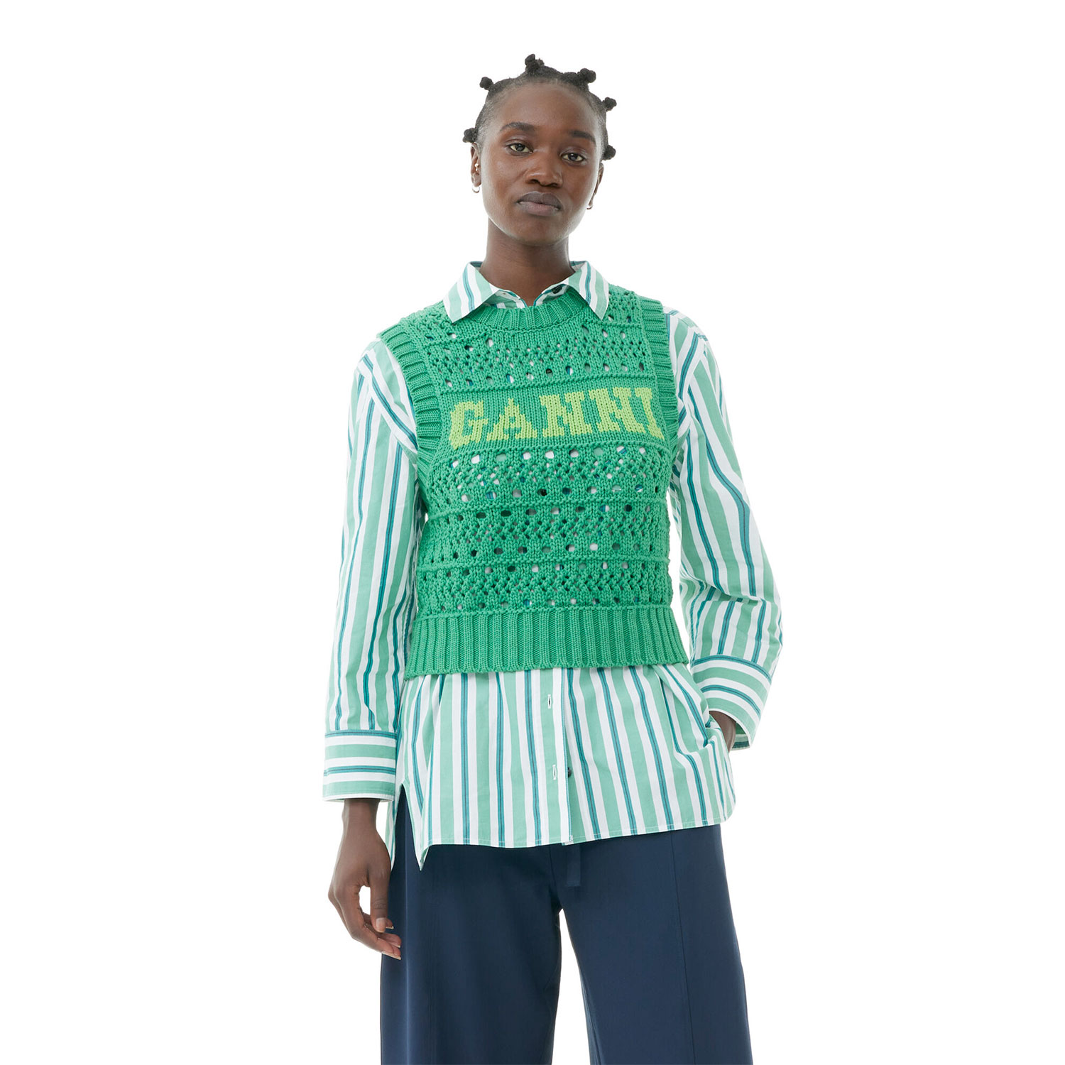 Ganni Rope Weste Green