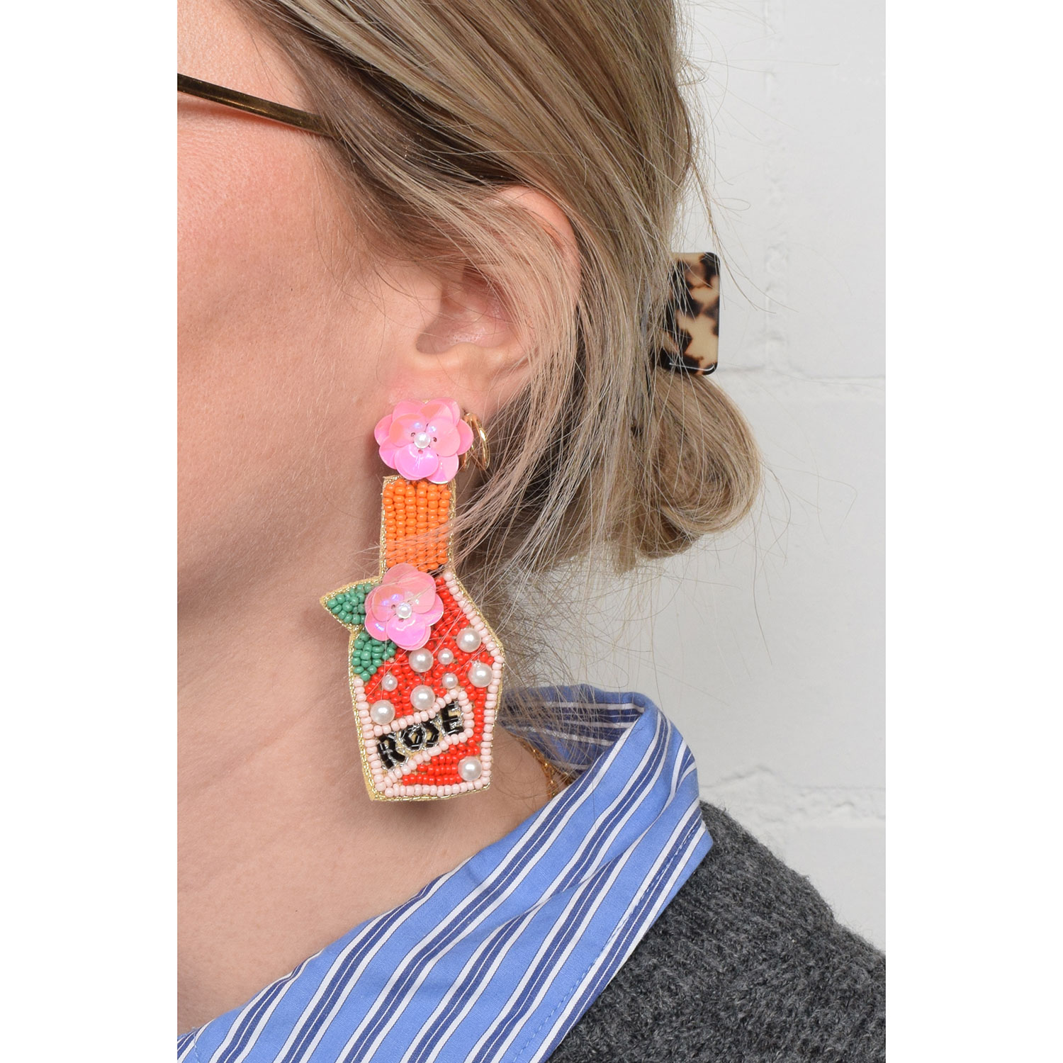 La Garçonne Bijoux Rose Wine Ohrstecker