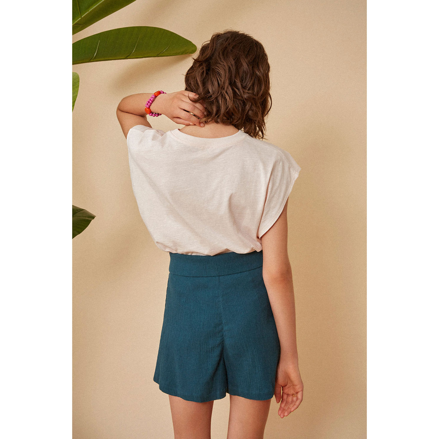 Des Petits Hauts Rubisco Des Petits Hauts Shorts Türkis Model hinten