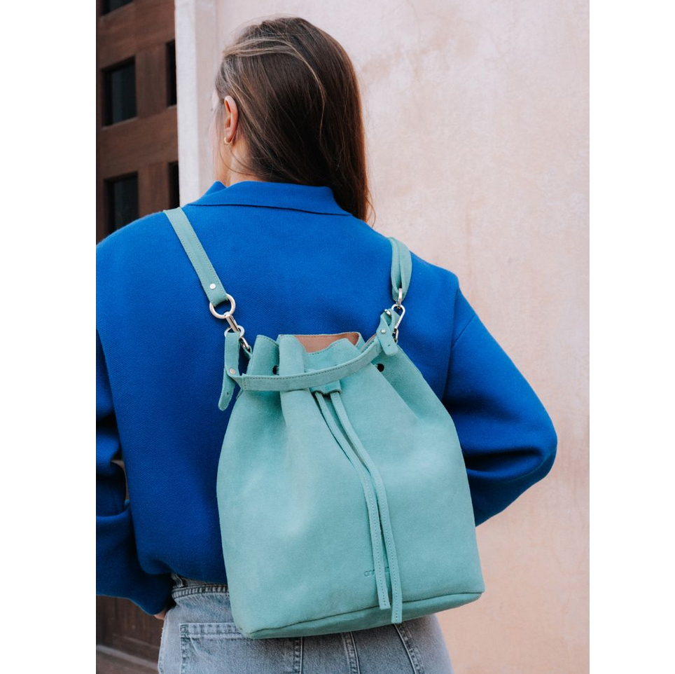 Ann Kurz Saku Beuteltasche Suede Menta