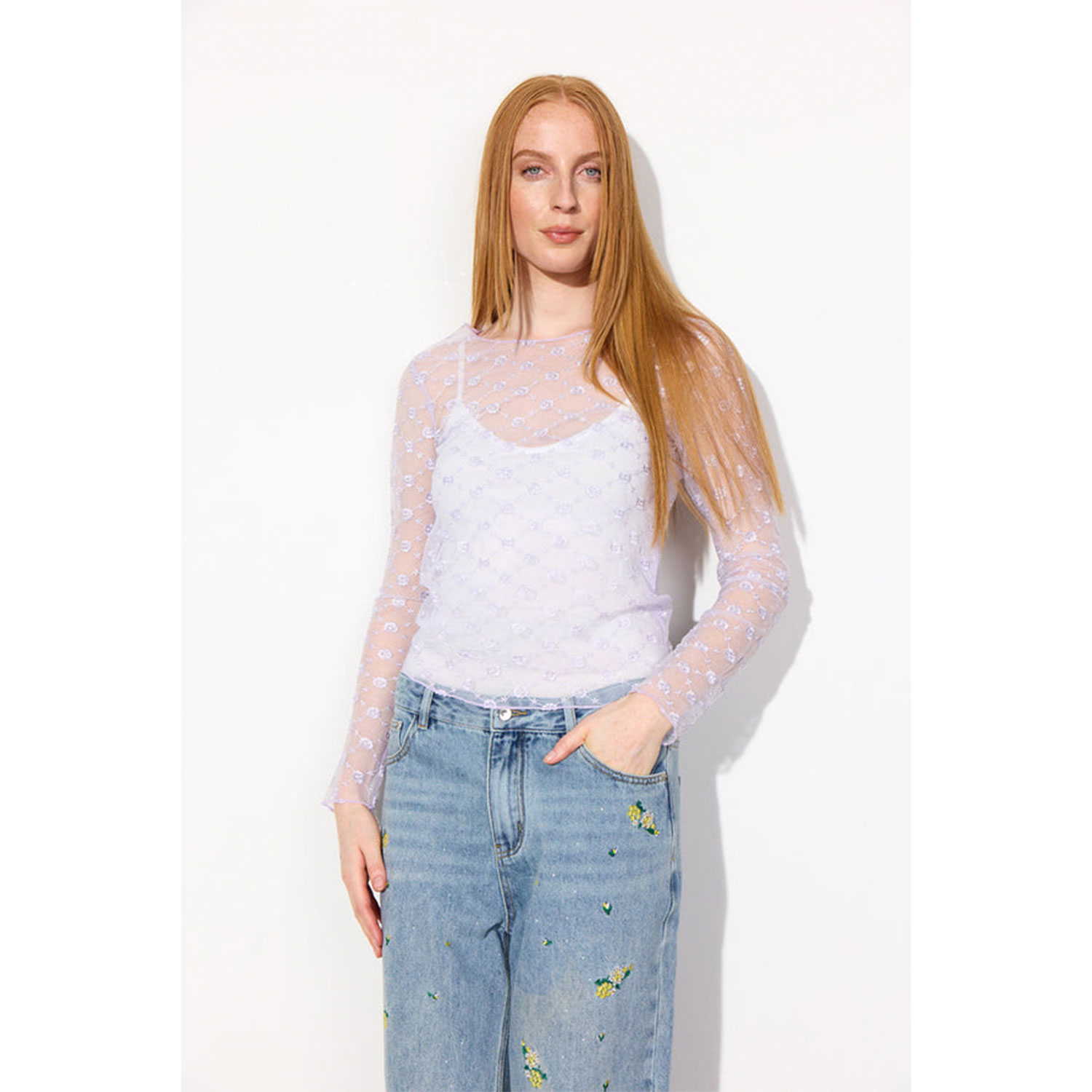 Hunkøn Sammy Mesh Bluse Lavender