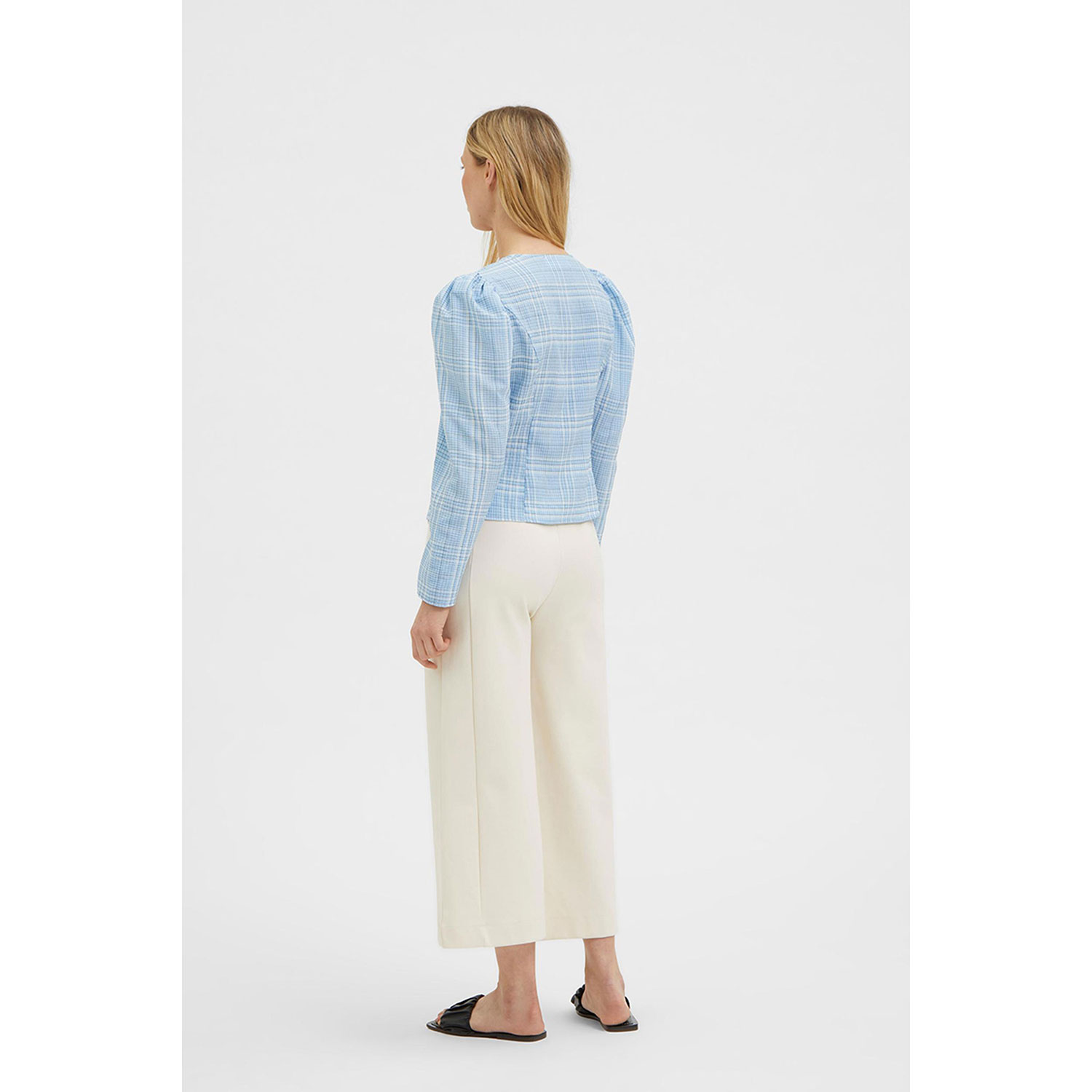 Selected Femme Brianna Bluse Blue Bell Check