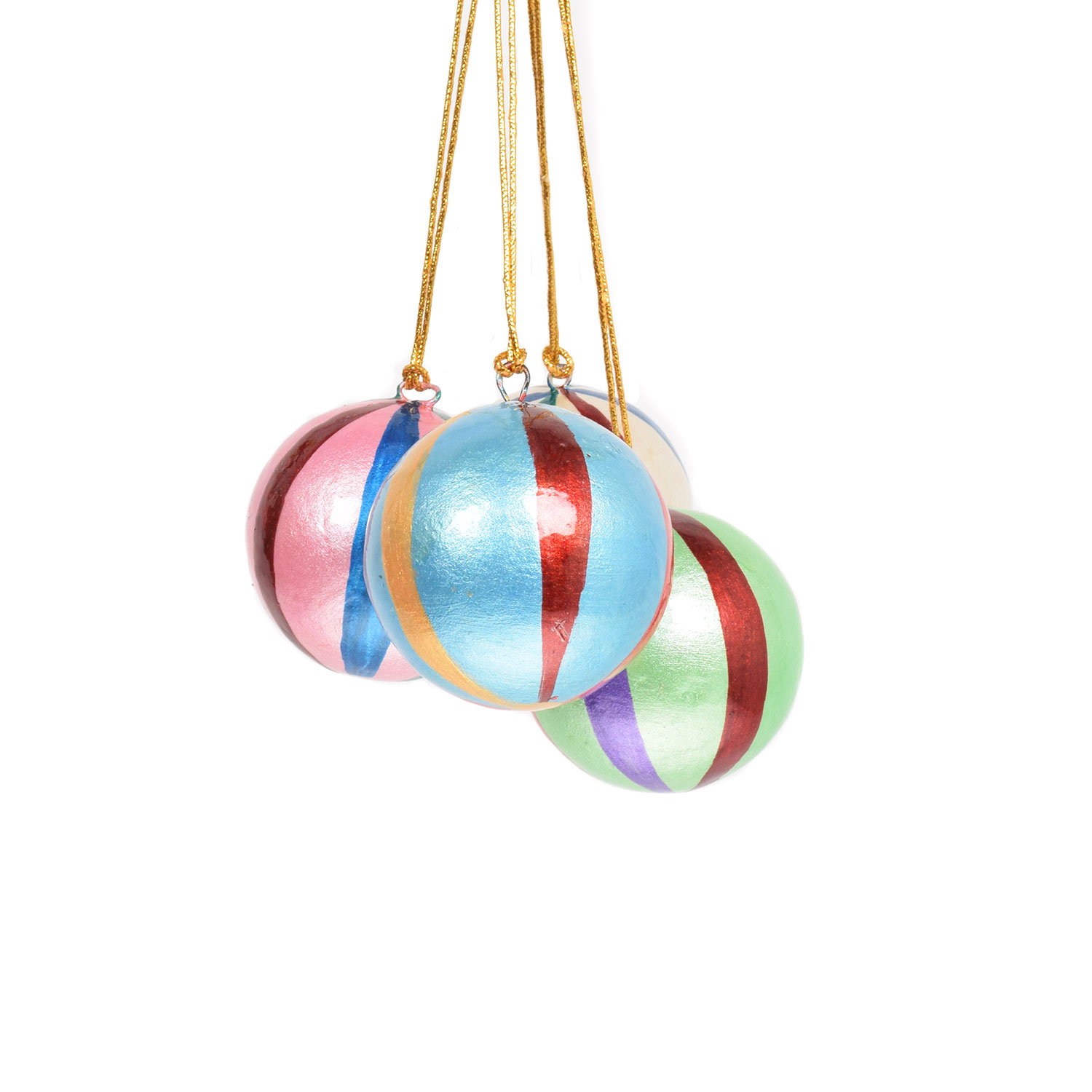 Rainbow Striped 4-Set Weihnachtskugel