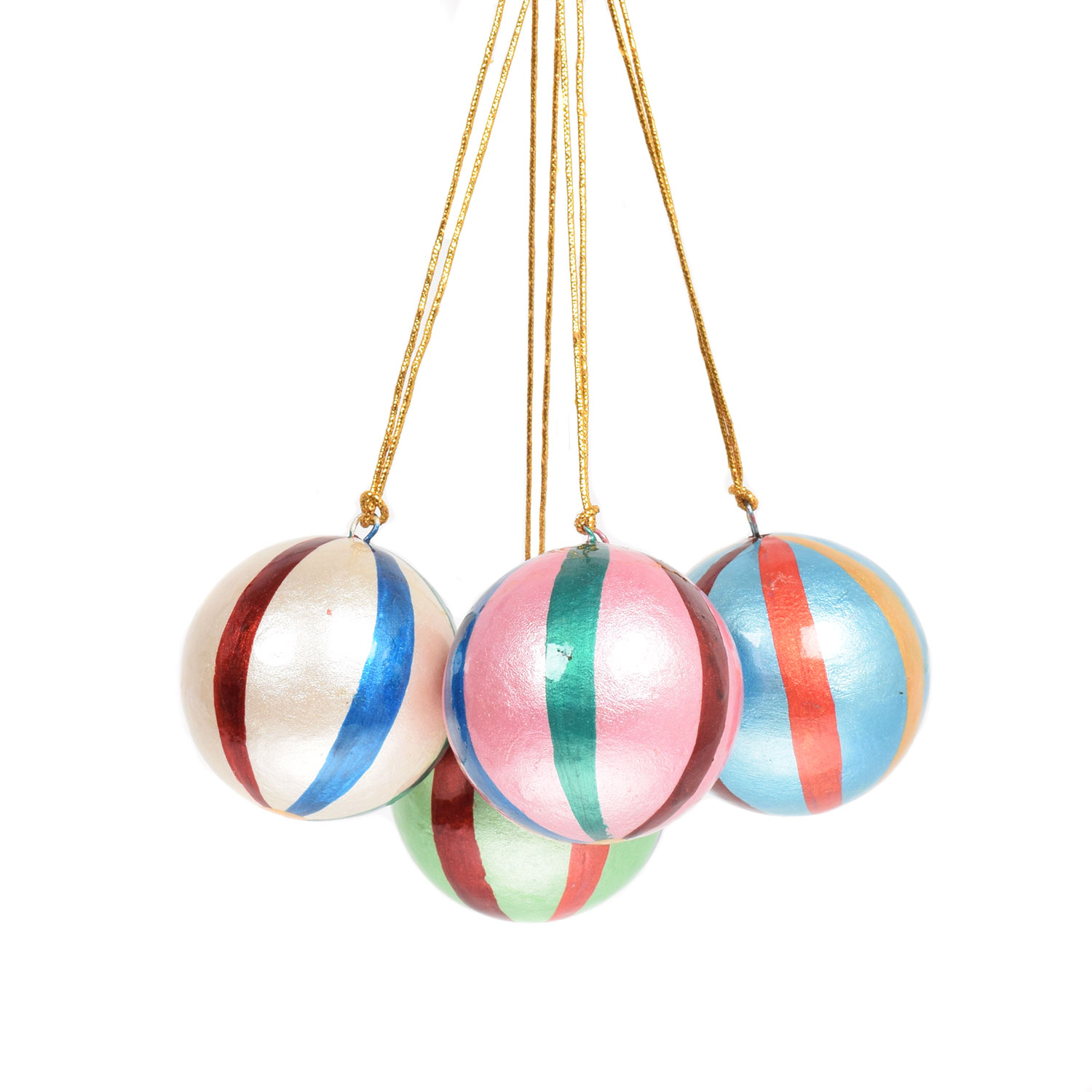 Shalimar Rainbow Striped 4-Set Weihnachtskugel