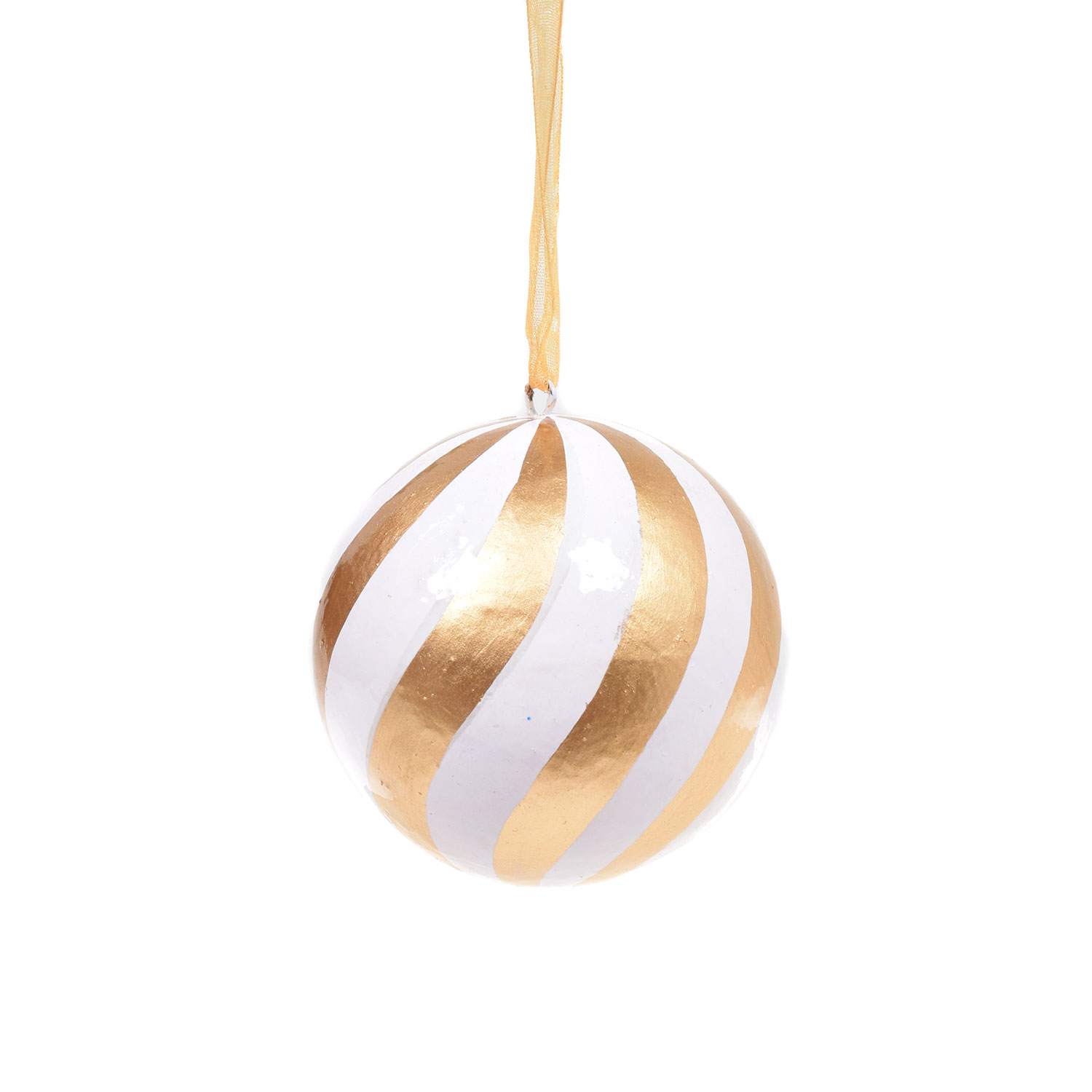 Shalimar Swirl Ball Gold / White Weihnachtskugel
