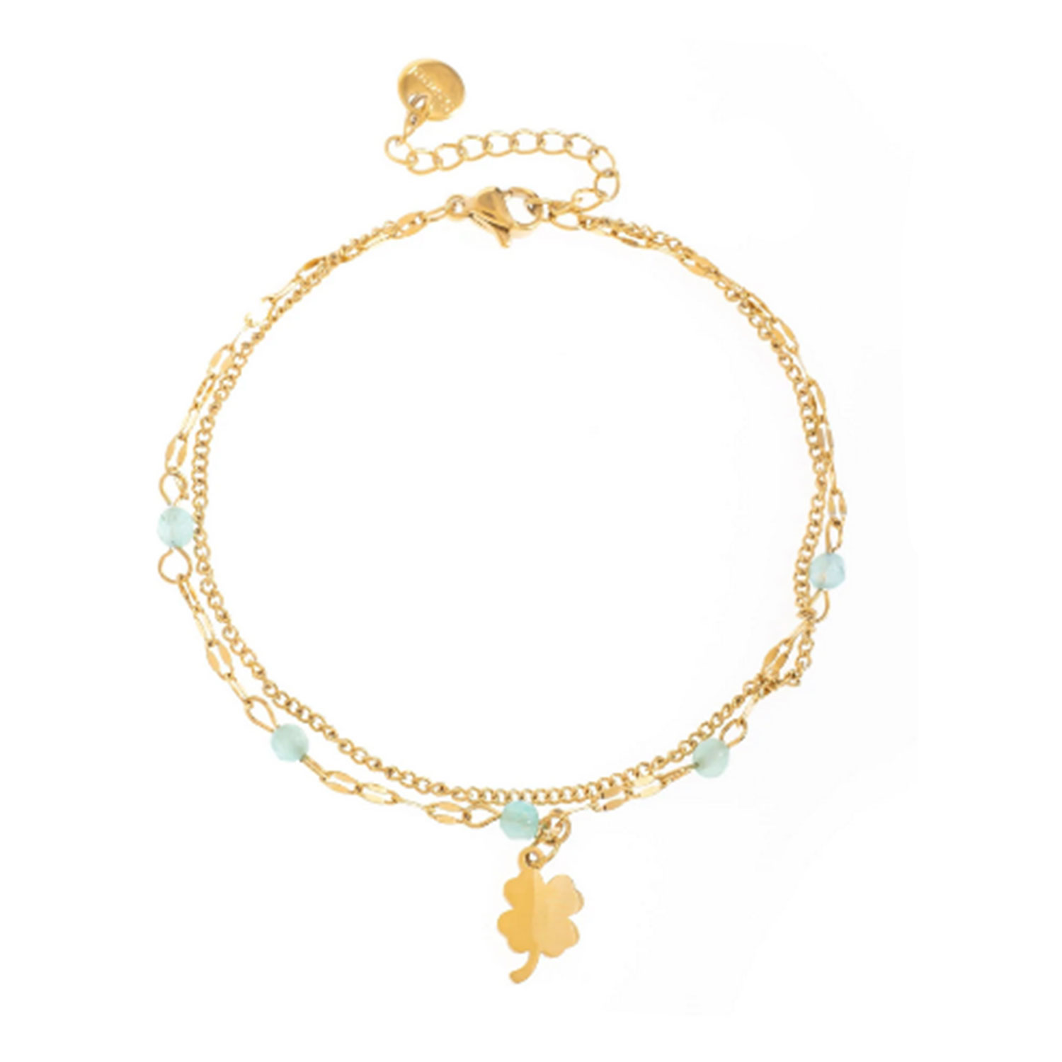 La Garçonne Bijoux Shamrock Armband Edelstahl Gold