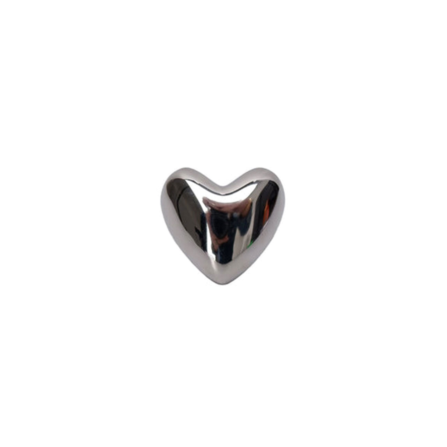 Black Colour Sharnie Heart Fingerring Silver Coloured