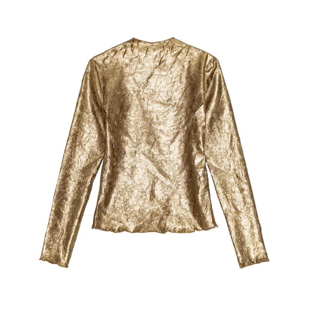 Ganni Shibori Bluse in Gold von Ganni vorne