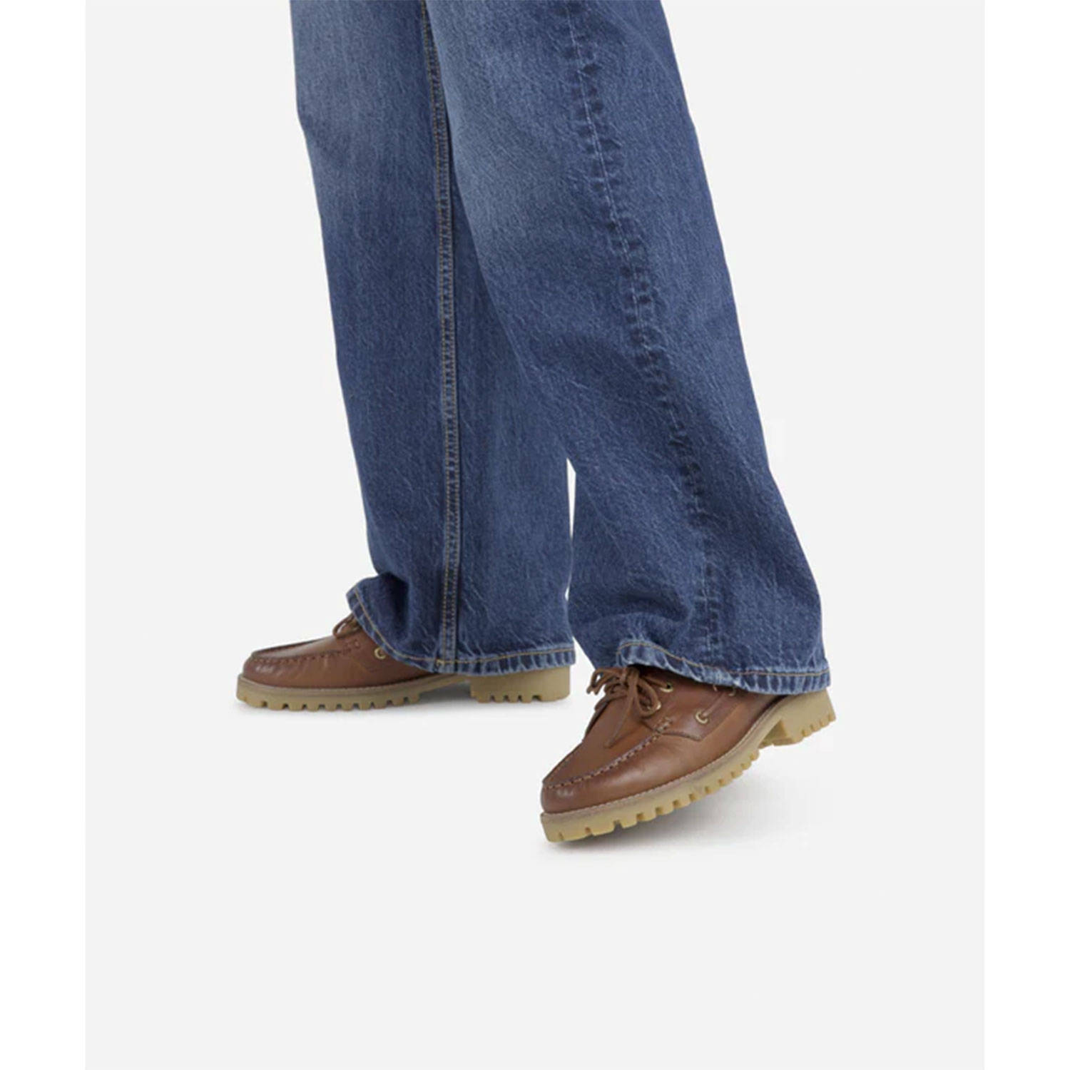 Bronx Sie-nna Bootsschuhe aus hellbraunem Leder von Bronx Model Seite