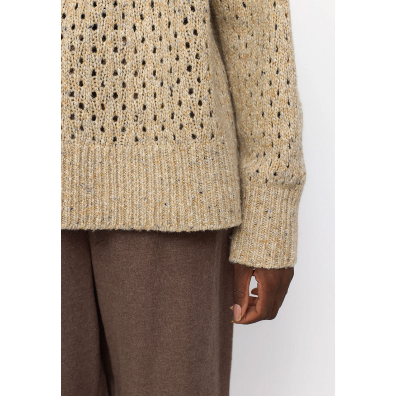 Soft Rebels Sila Soft Rebels Pullover Beige Detail