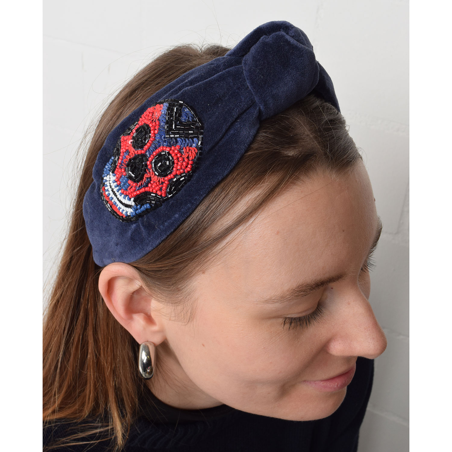 La Garçonne Accessoires Skull Haarreif Blue
