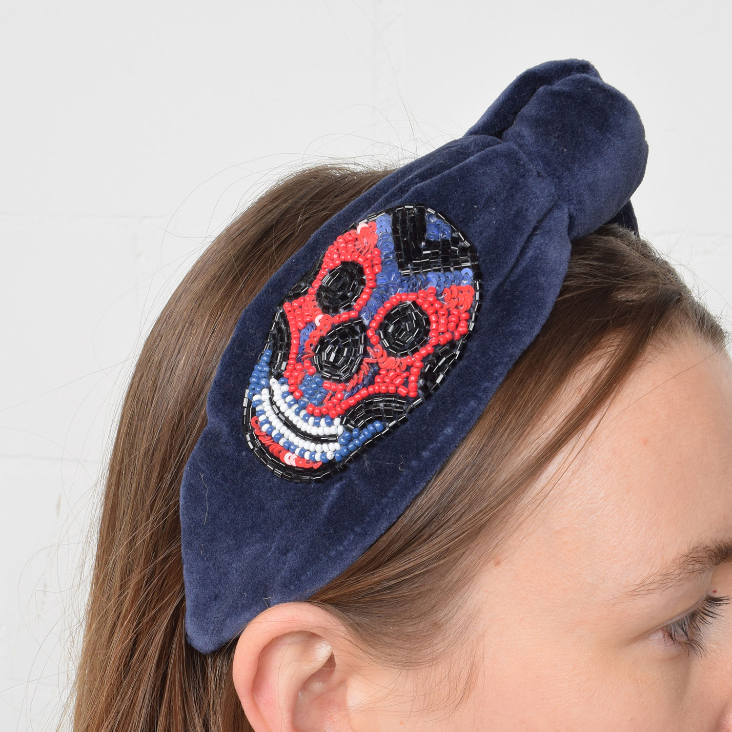 La Garçonne Accessoires Skull Haarreif Blue