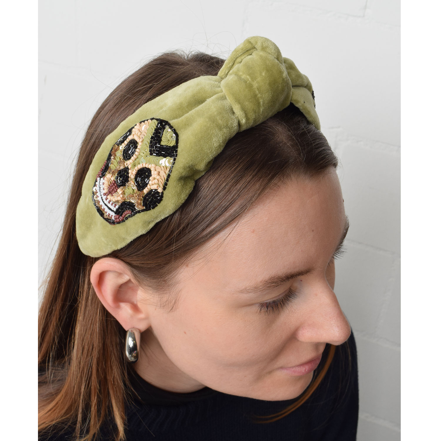 La Garçonne Accessoires Skull Haarreif Light Olive