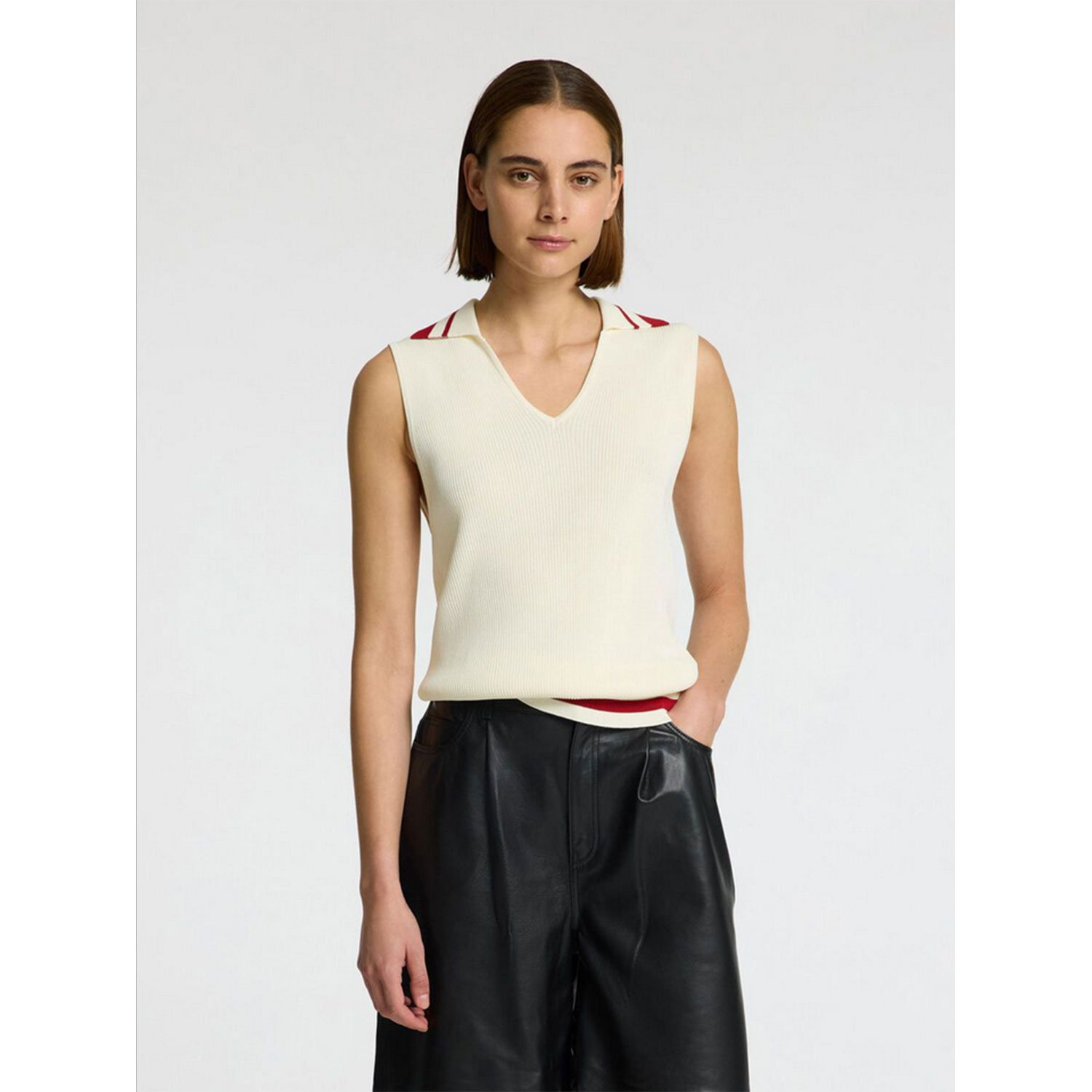 Selected Femme Calo Top Birch Savvy Red