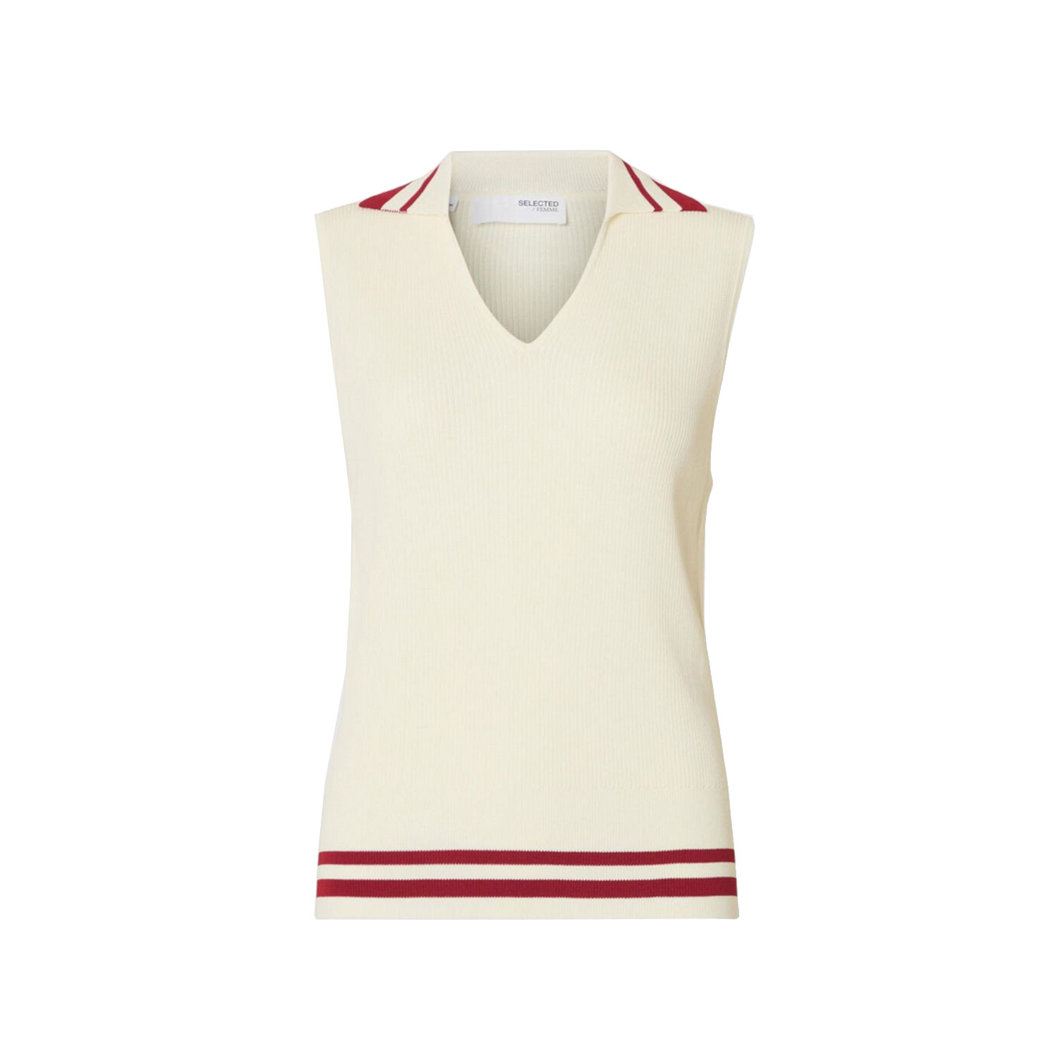 Selected Femme Calo Top Birch Savvy Red