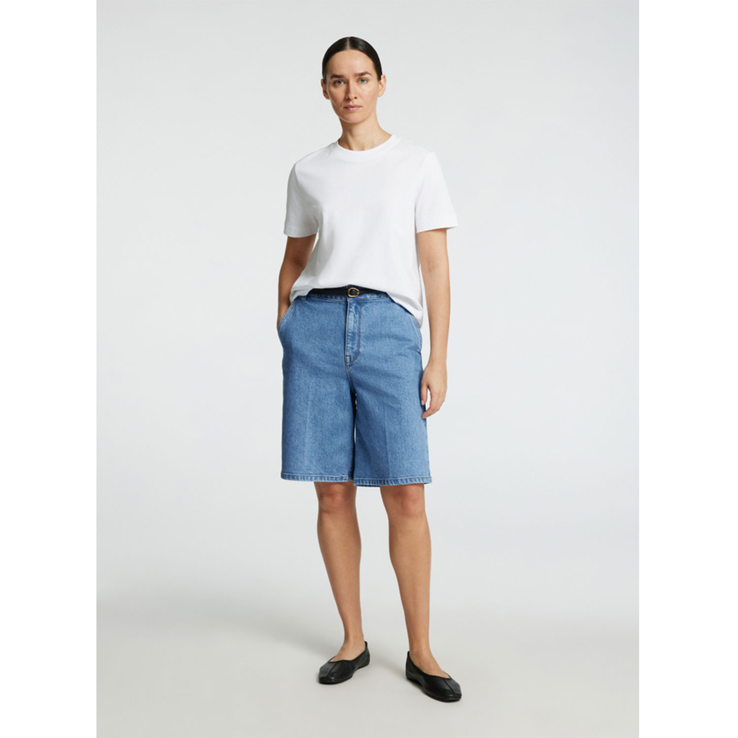 Selected Femme Evelyn Shorts Medium Blue Denim
