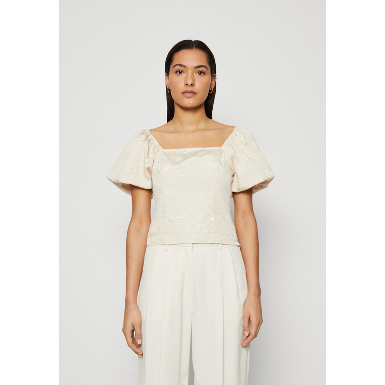 Selected Femme Firmina Selected Femme Bluse Beige Model vorne