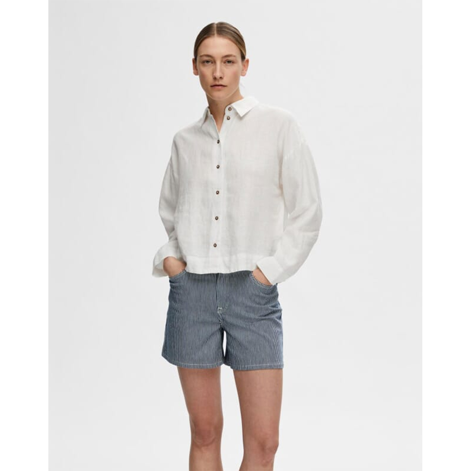 Selected Femme Linnie Bluse Snow White