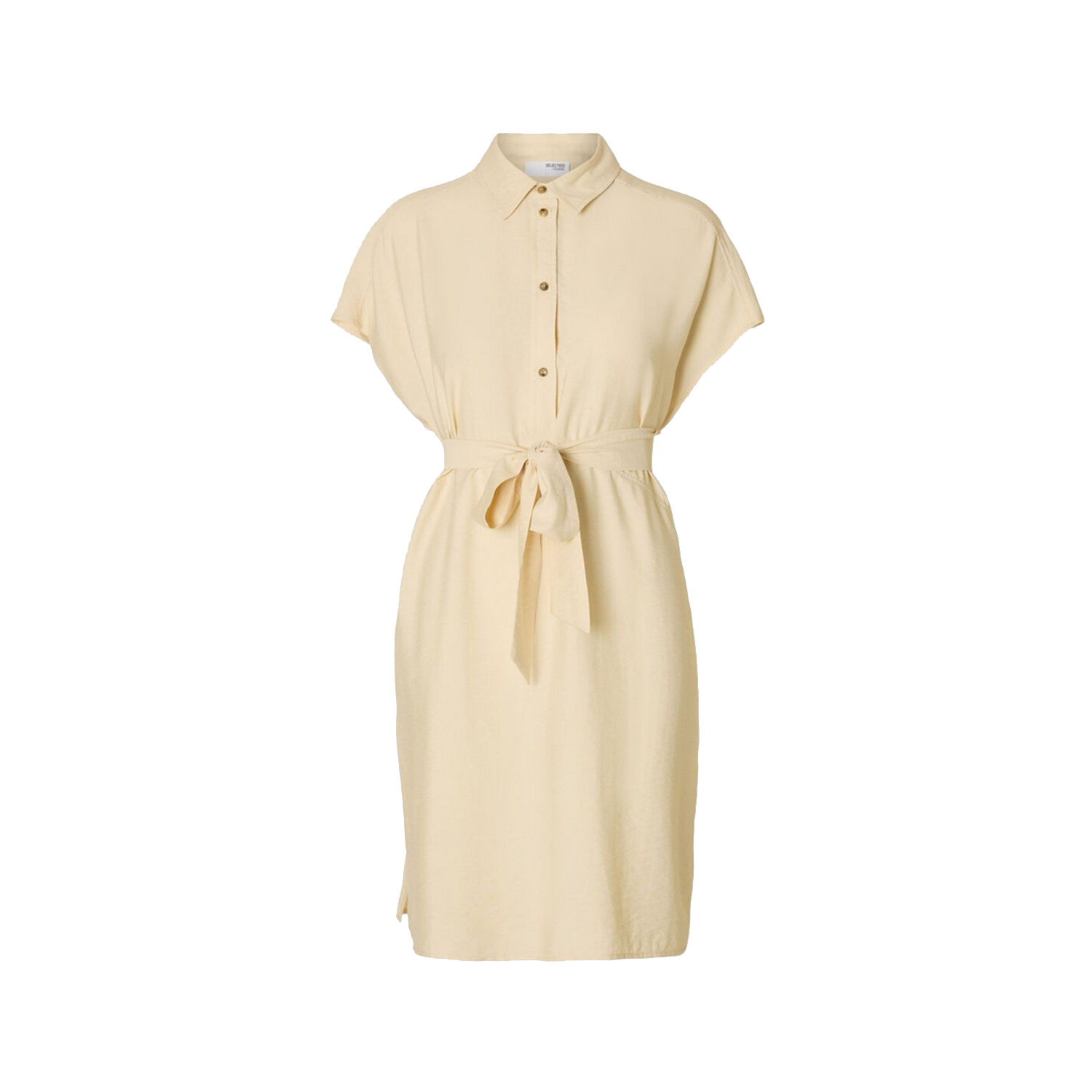 Selected Femme Lisa Kleid in Beige von Selected Femme vorne