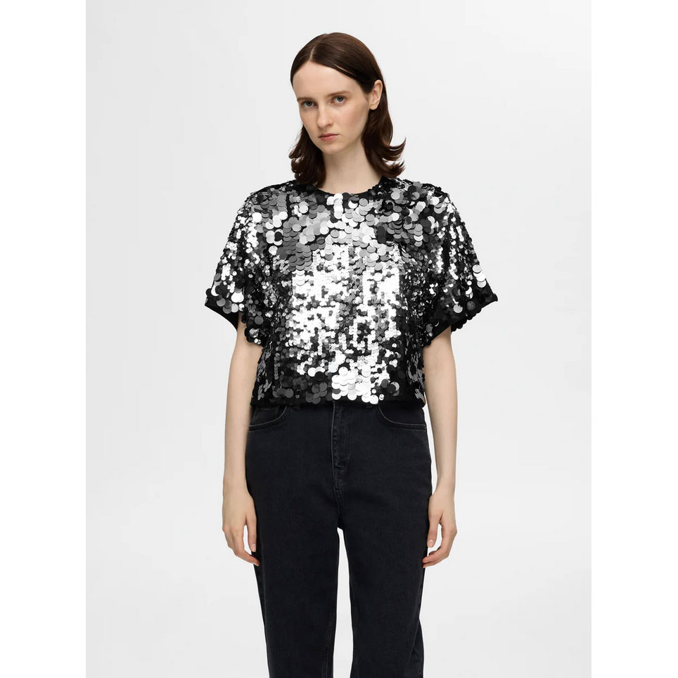 Selected Femme Tana Bluse Silver