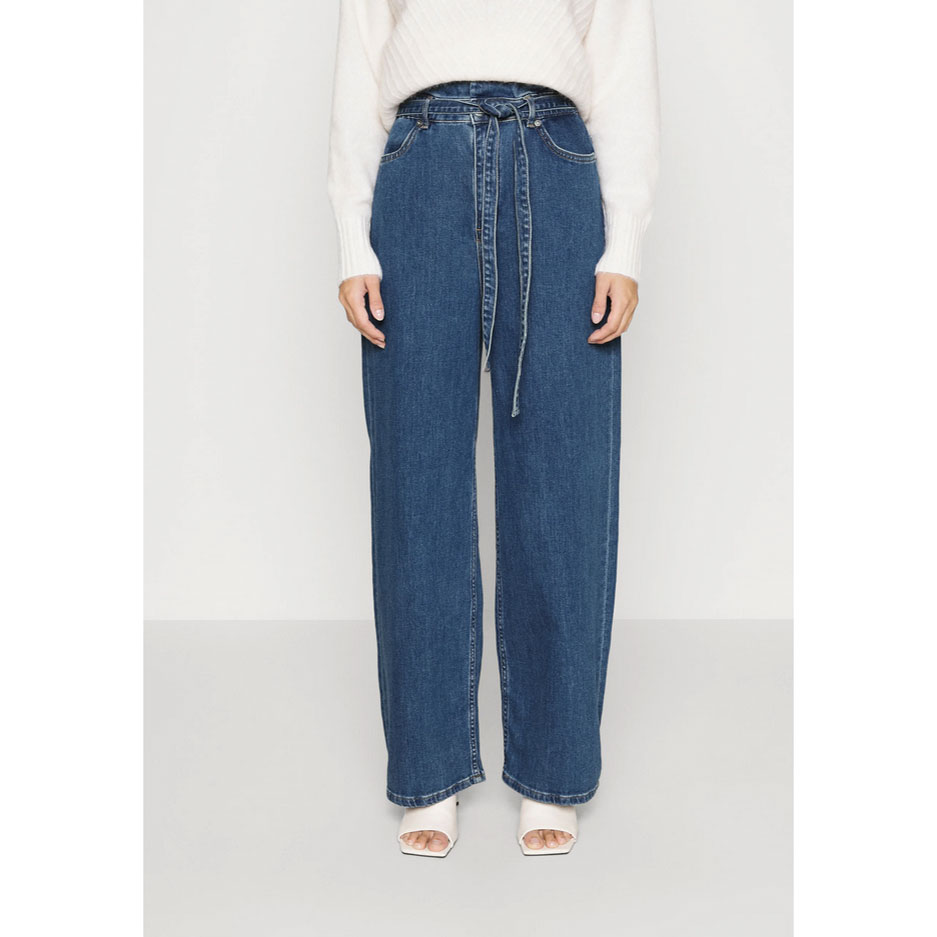 Selected Femme Beate Paperbag Jeanshose Medium Blue Denim