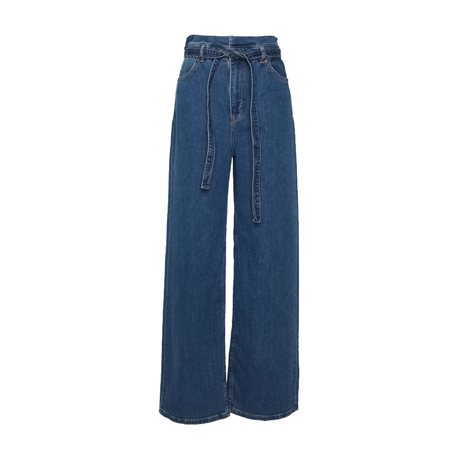 Selected Femme Beate Paperbag Jeanshose Medium Blue Denim