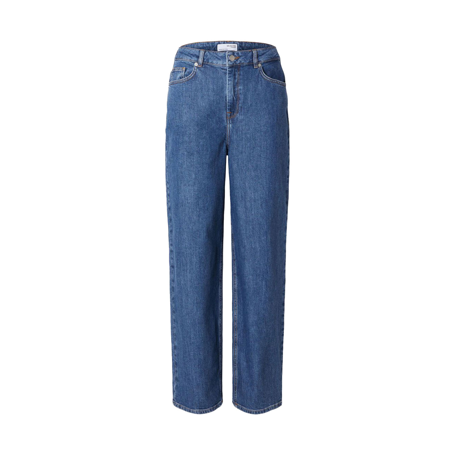 Selected Femme Bella Barrel Selected Femme Jeanshose Blau vorne