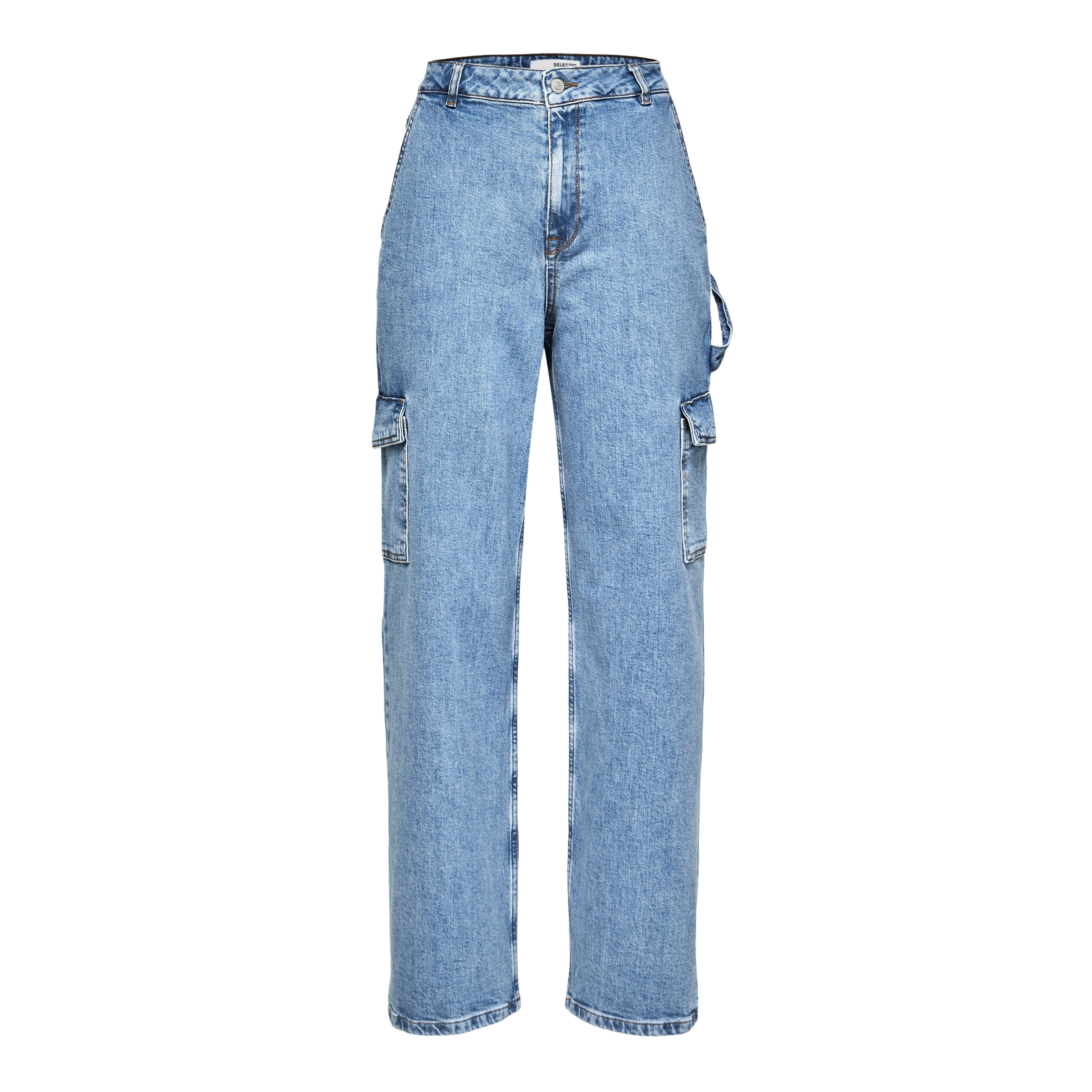 Selected Femme Betty Cargo Jeans Light Blue Denim
