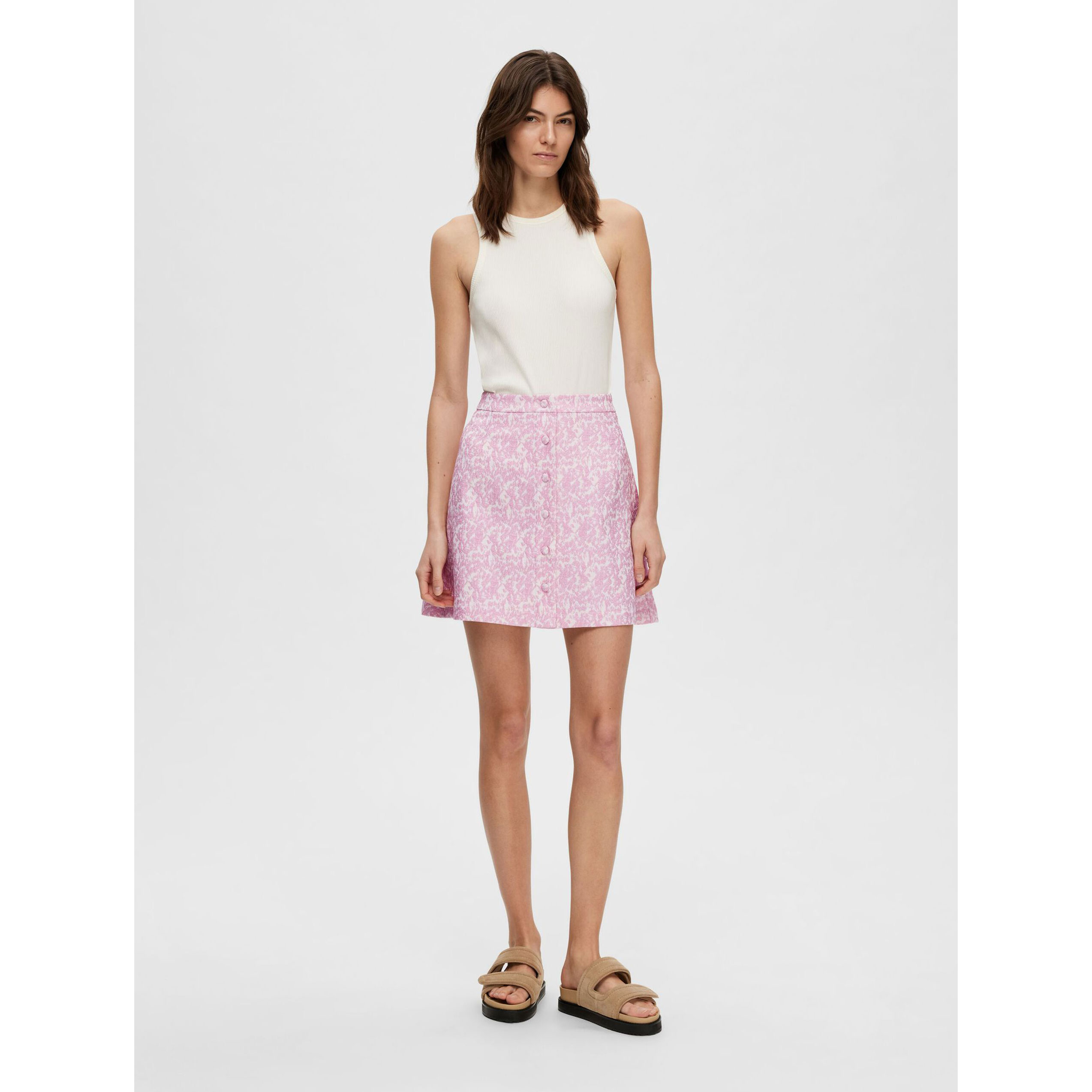 Selected Femme Elea Selected Femme Jupe rosa Model vorne