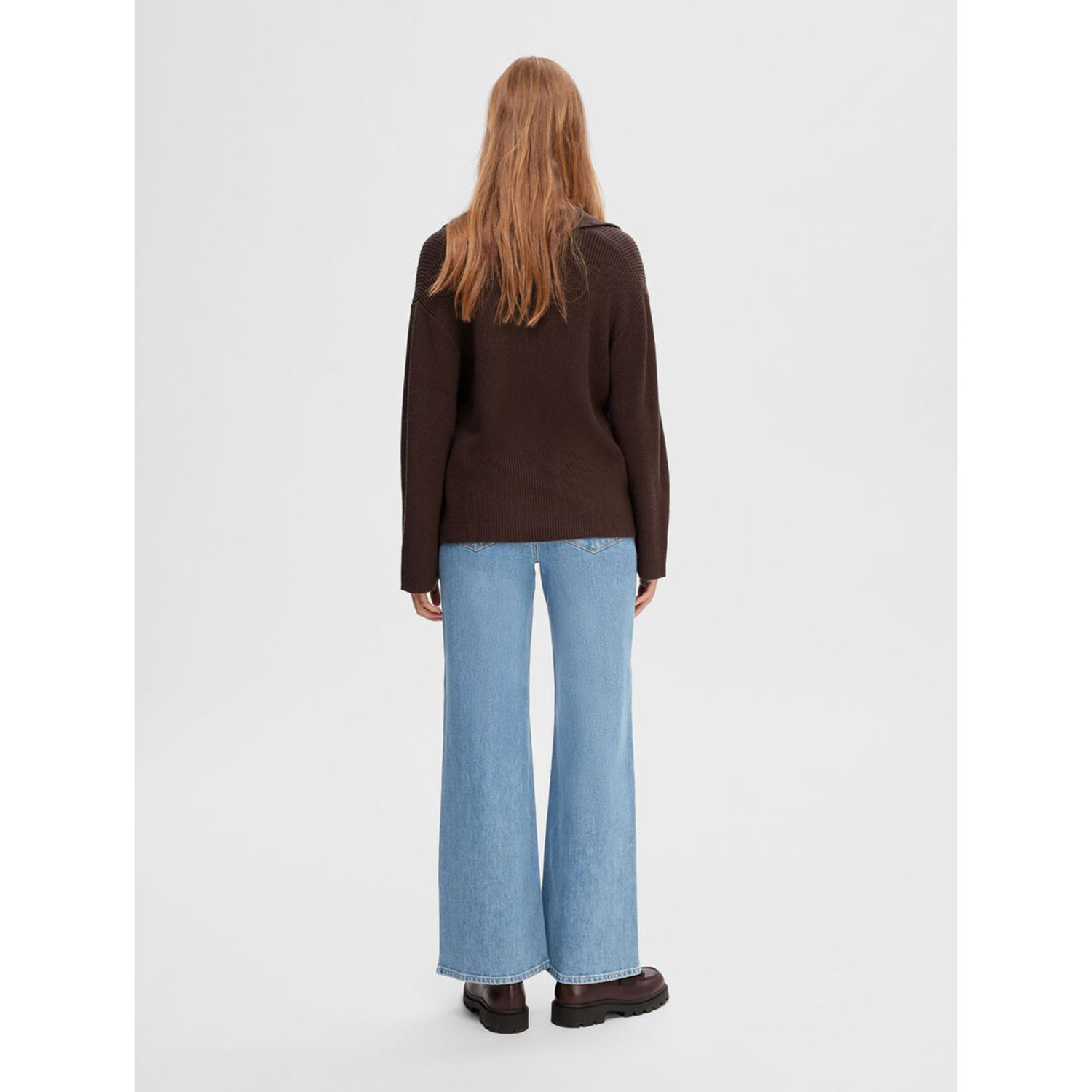 Selected Femme Eloise-Erin Selected Femme Jeanshose Hellblau Model hinten