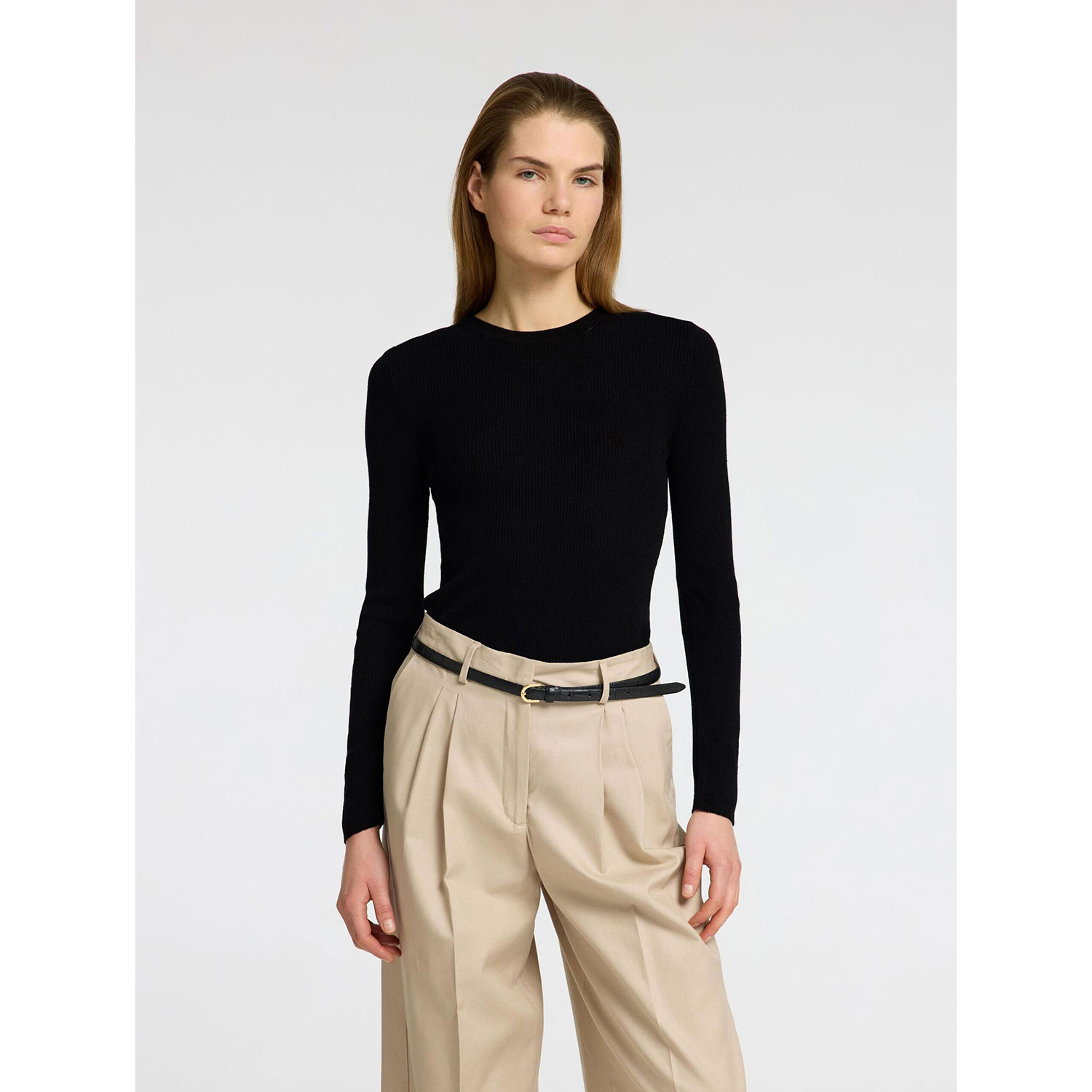 Selected Femme Ingrid Langarmshirt Black