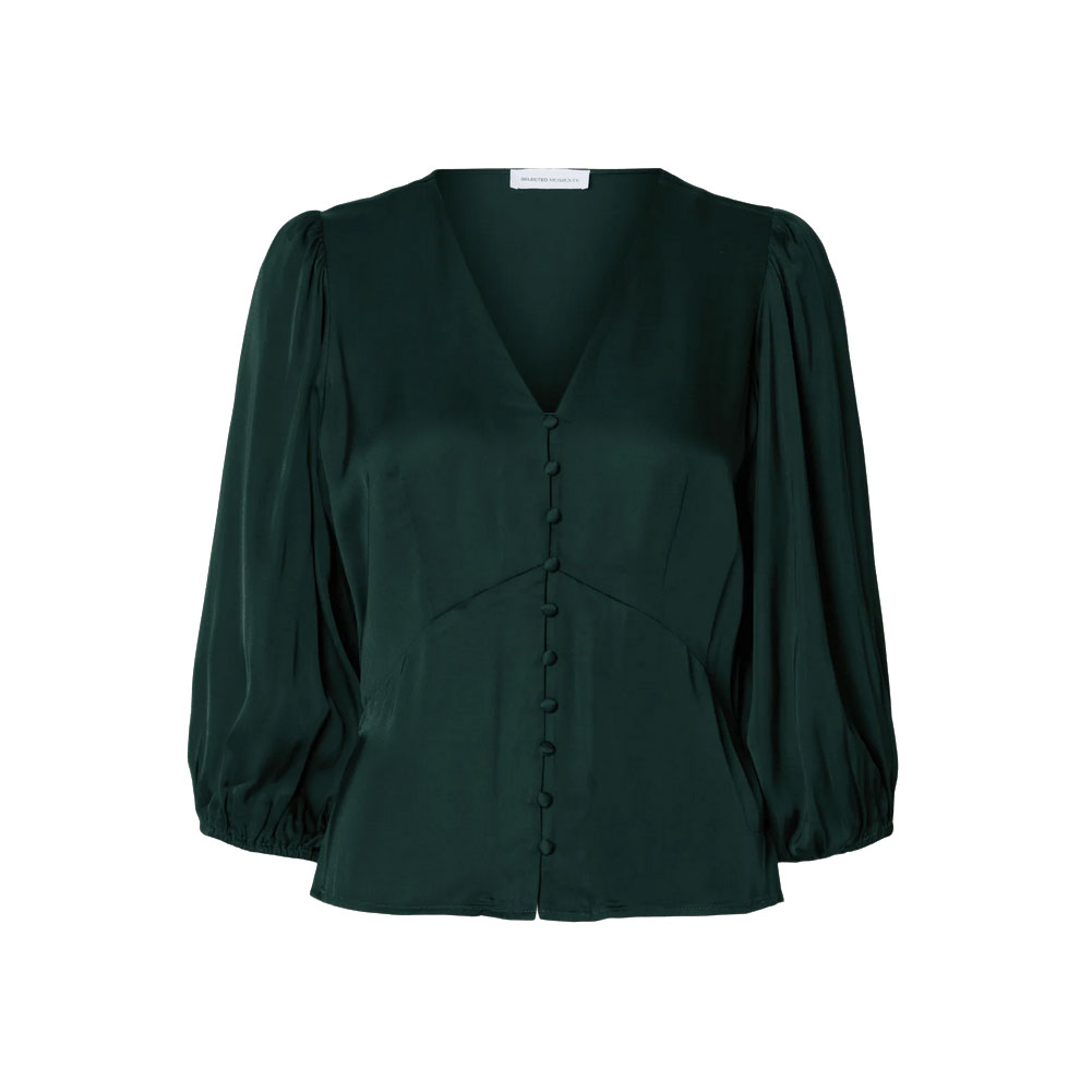 Selected Femme Jyline Bluse in Petrol von Selected Femme vorne