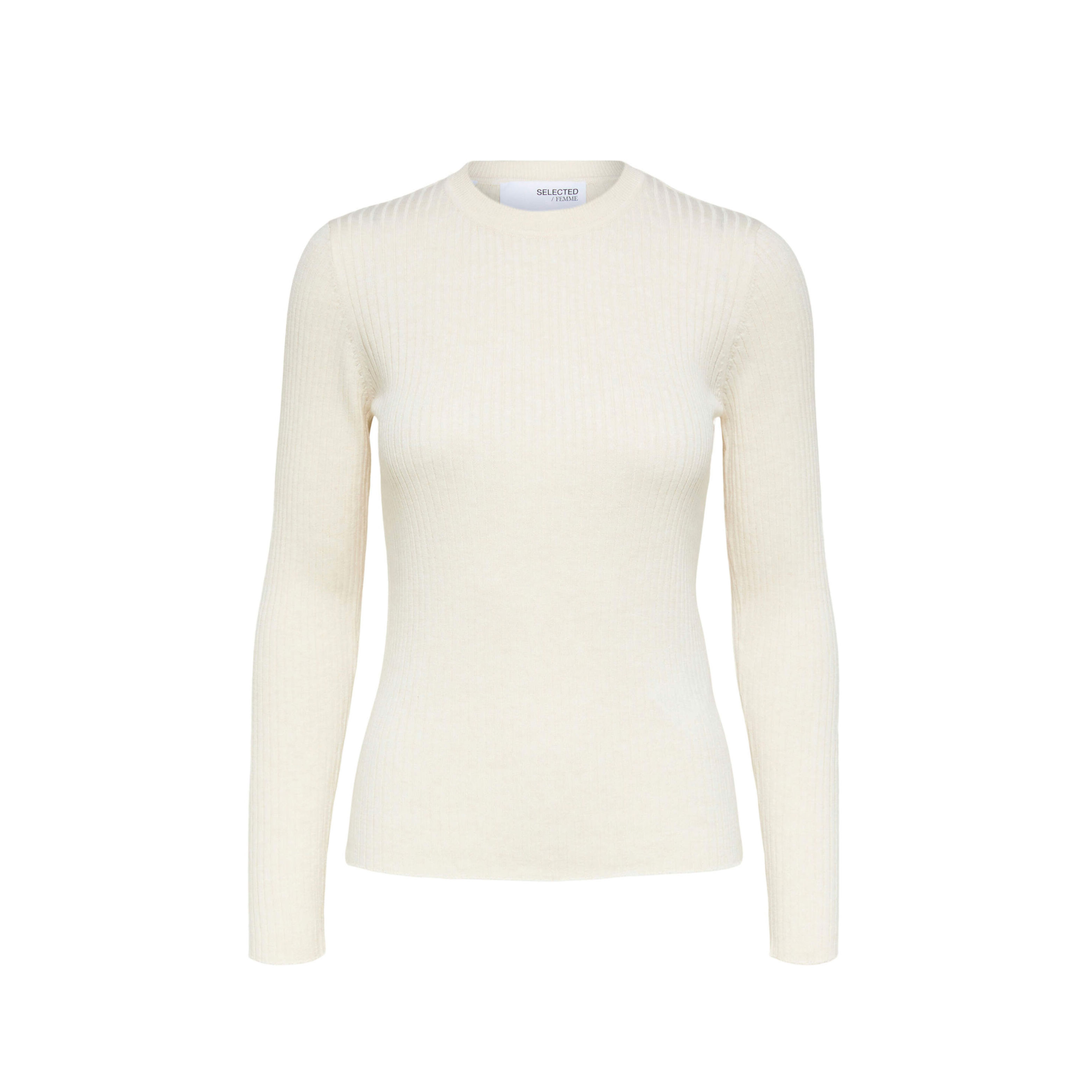 Selected Femme Lydia Selected Femme Langarmshirt Beige vorne