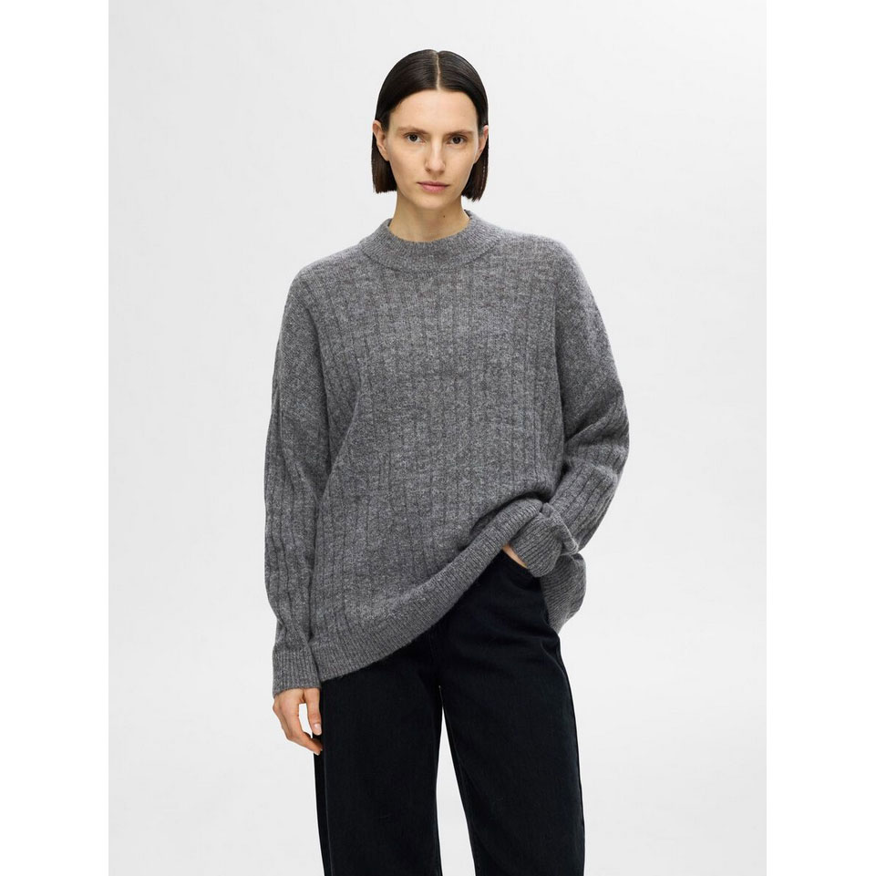 Selected Femme Maline Selected Femme Pullover Grau Model vorne