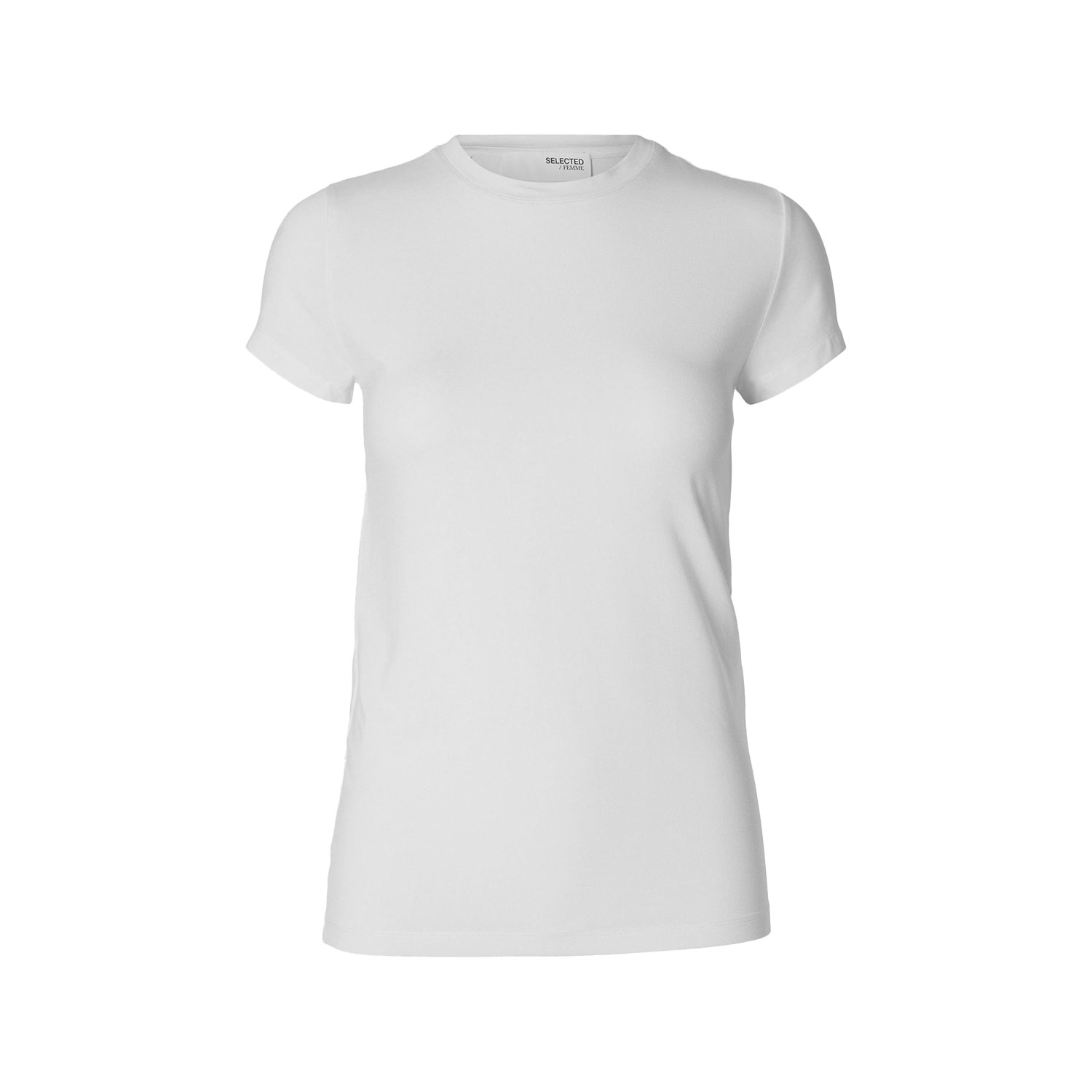 Selected Femme Manja T-Shirt mit Rundhals-Ausschnitt in Ecru von Selected Femme vorne