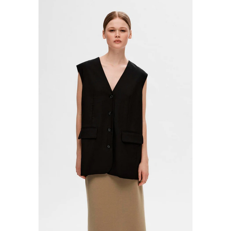 Selected Femme Mika Selected Femme Blazer Schwarz Model vorne