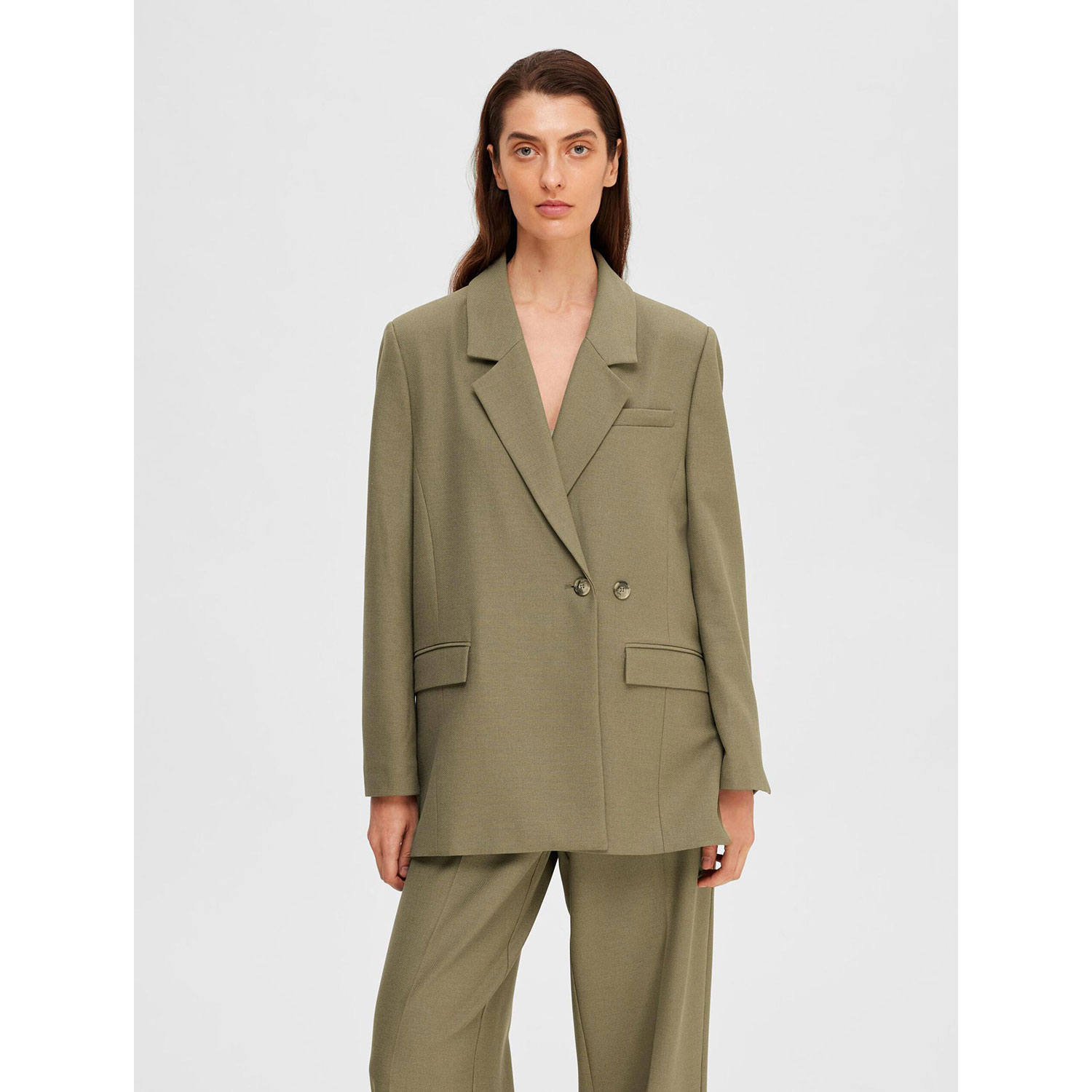 Selected Femme Mina Selected Femme Blazer Grün Model vorne